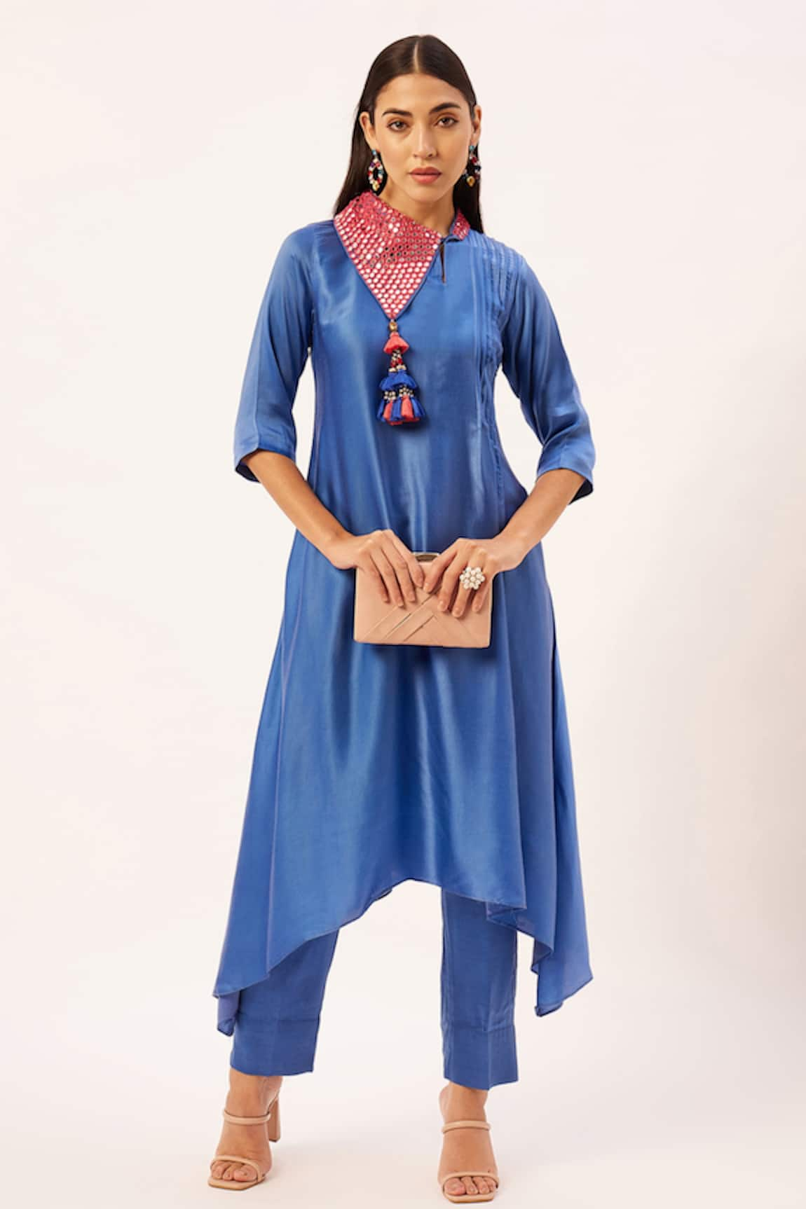 Zariya the Label Asymmetric Hem Kurta With Pant