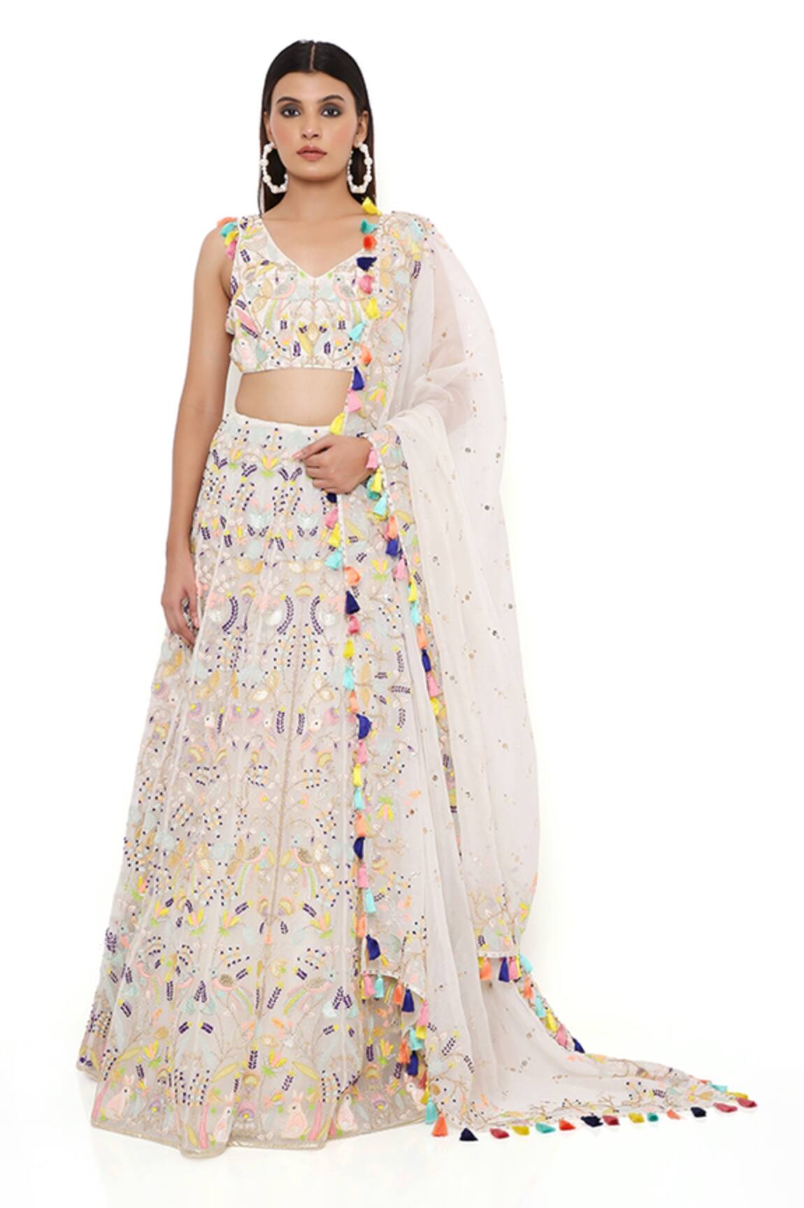 Payal Singhal Floral Embroidered Bridal Lehenga Set 