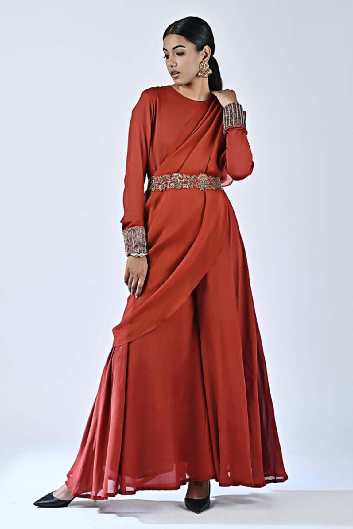 Sejal Kamdar Flared Draped Jumpsuit 