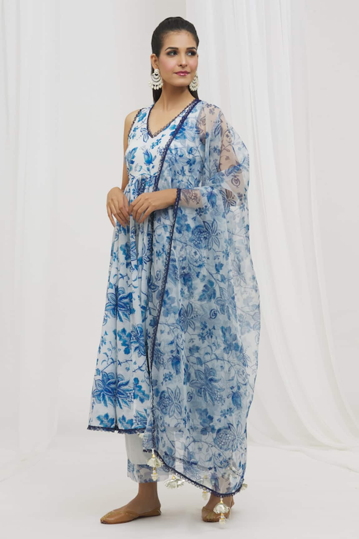 Yuvraani Jaipur Floral Pattern Anarkali Set