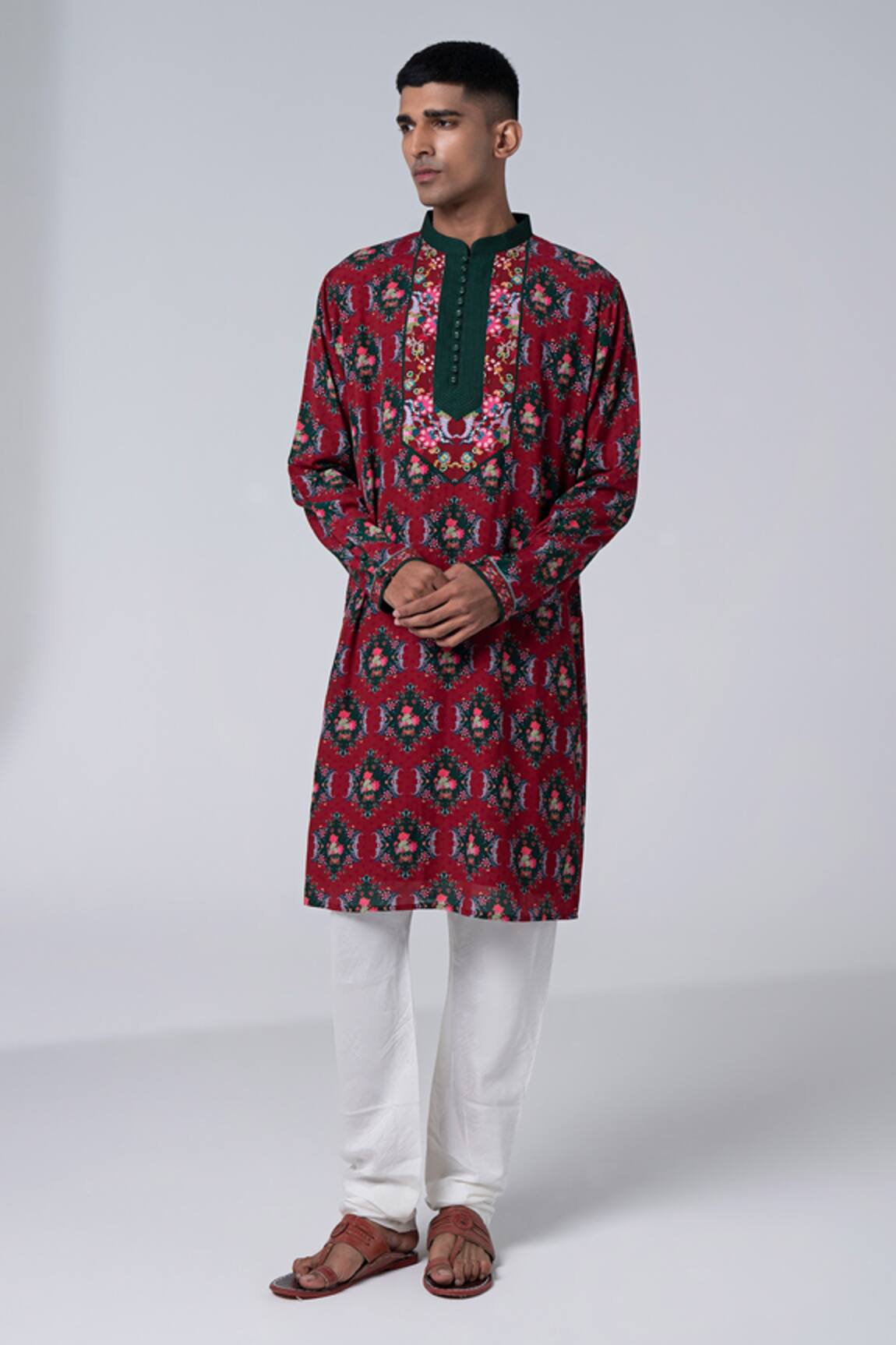 Siddhartha Bansal Royal Chintz Pattern Kurta Set 