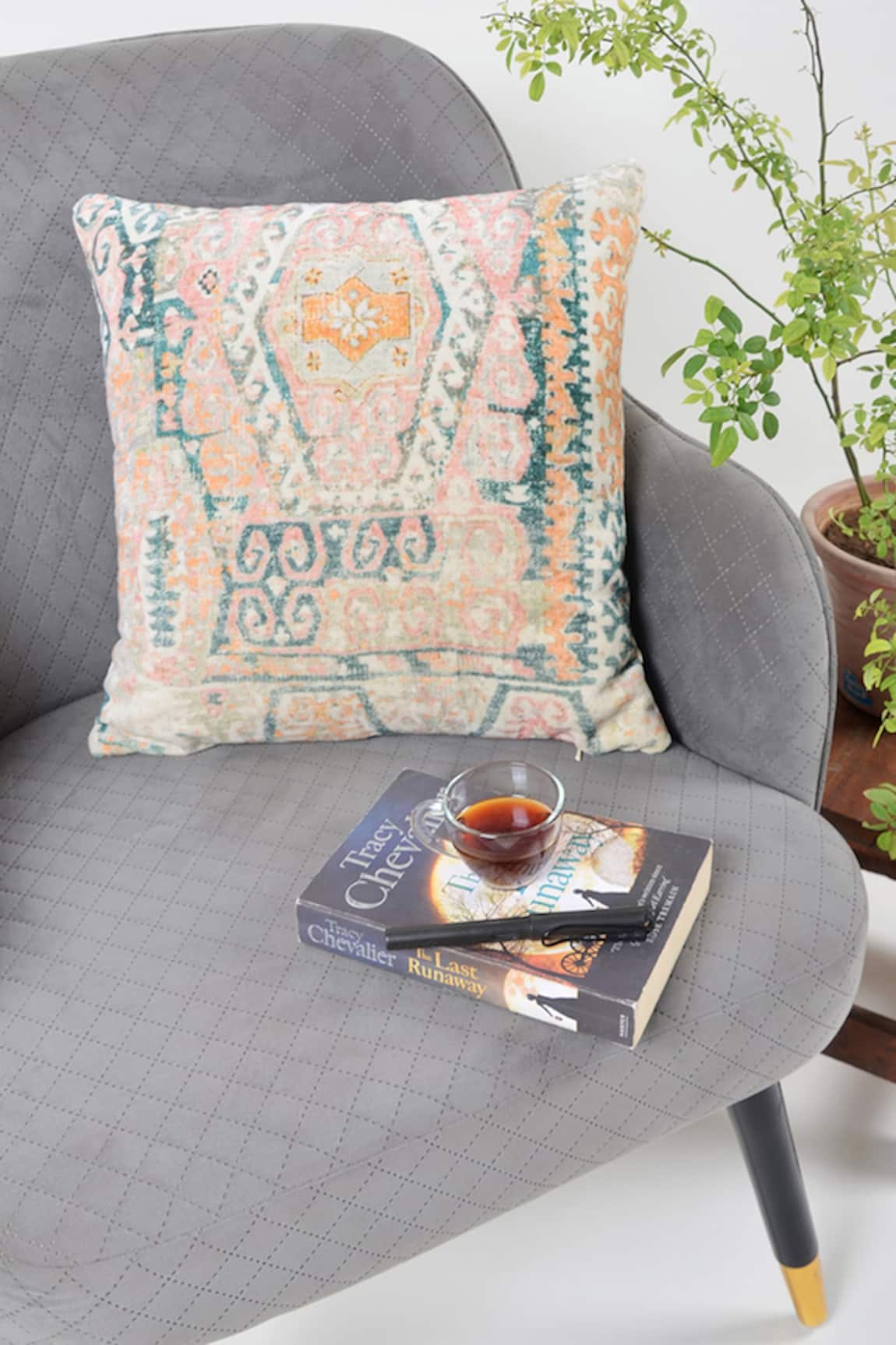 ORNA Cotton Hexagon Digital Print Cushion Cover - Set Of 2