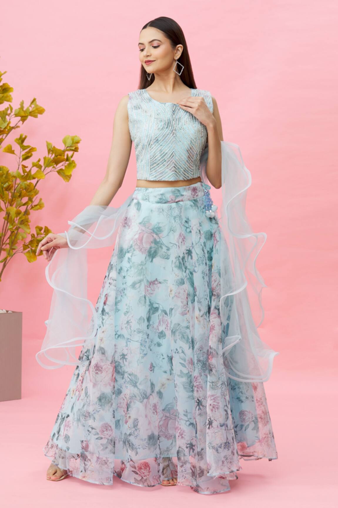 Naintara Bajaj Floral Print Lehenga Set