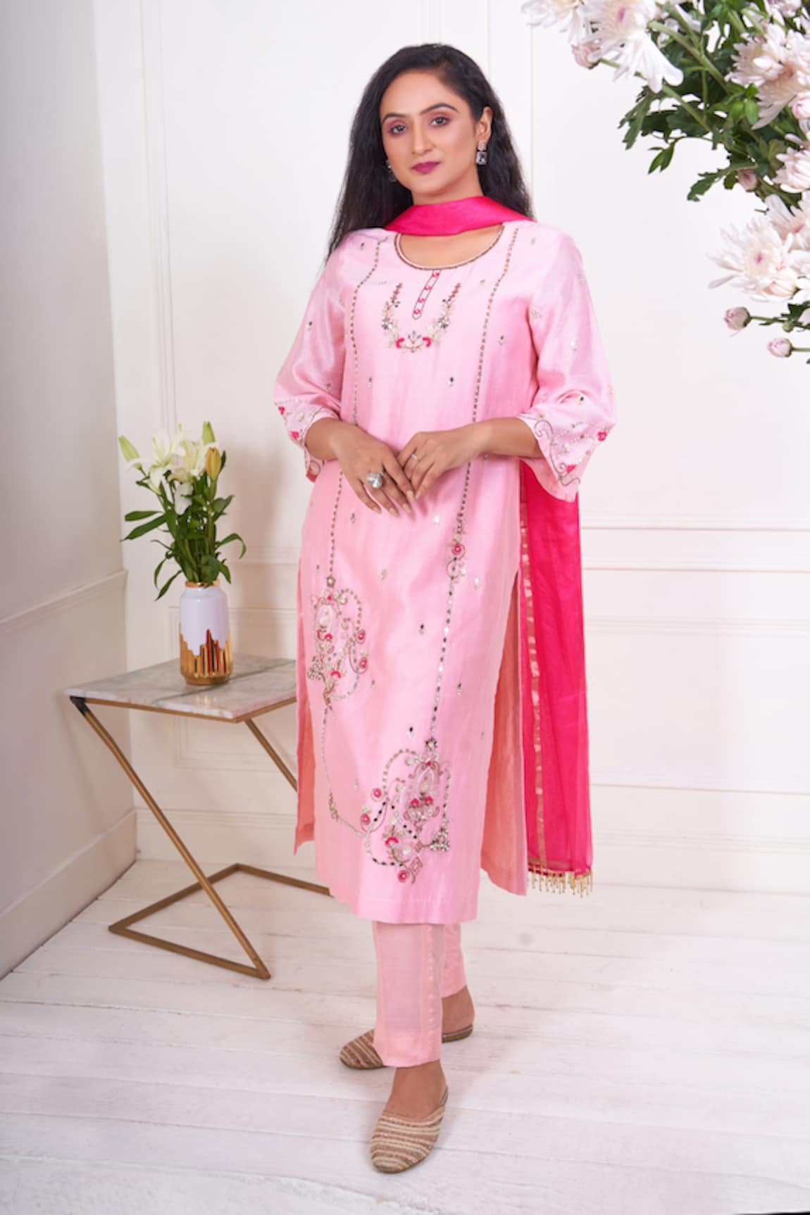 Geetika Jain Mirror Hand Embroidered Kurta Pant Set