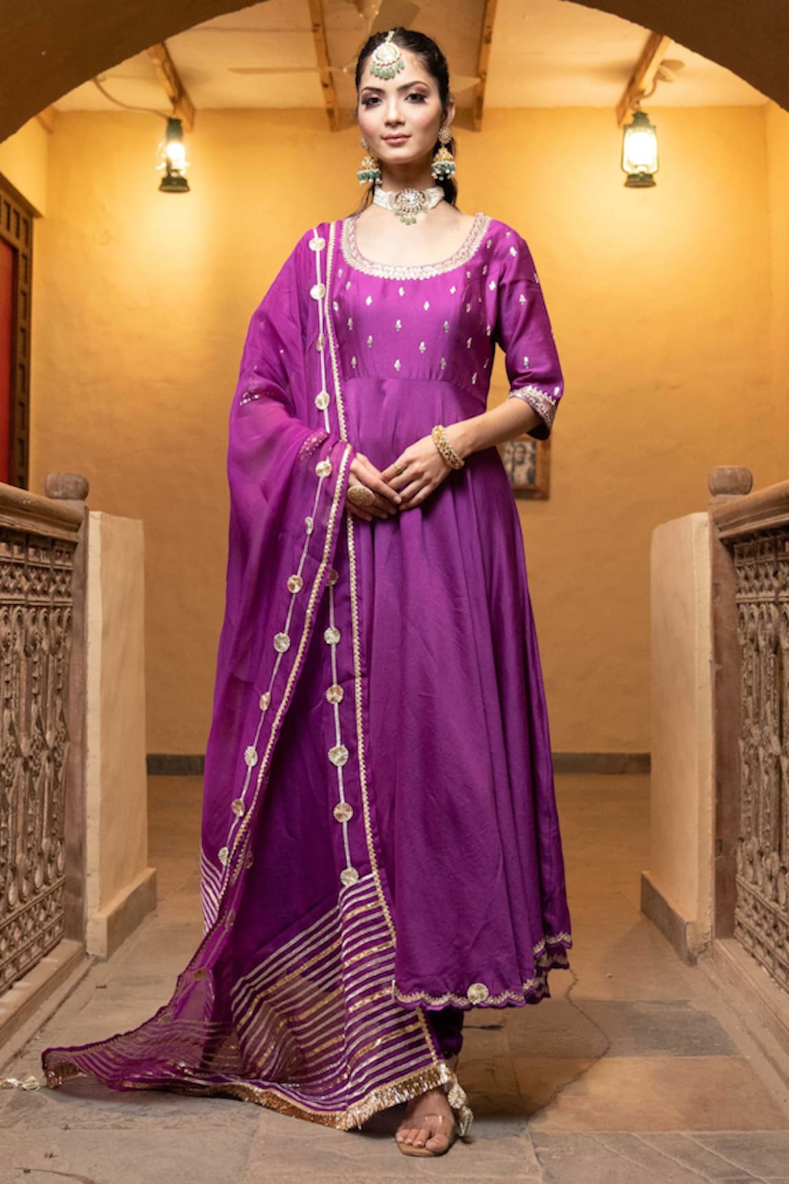 Leela By A Zari Embroidered Anarkali Set