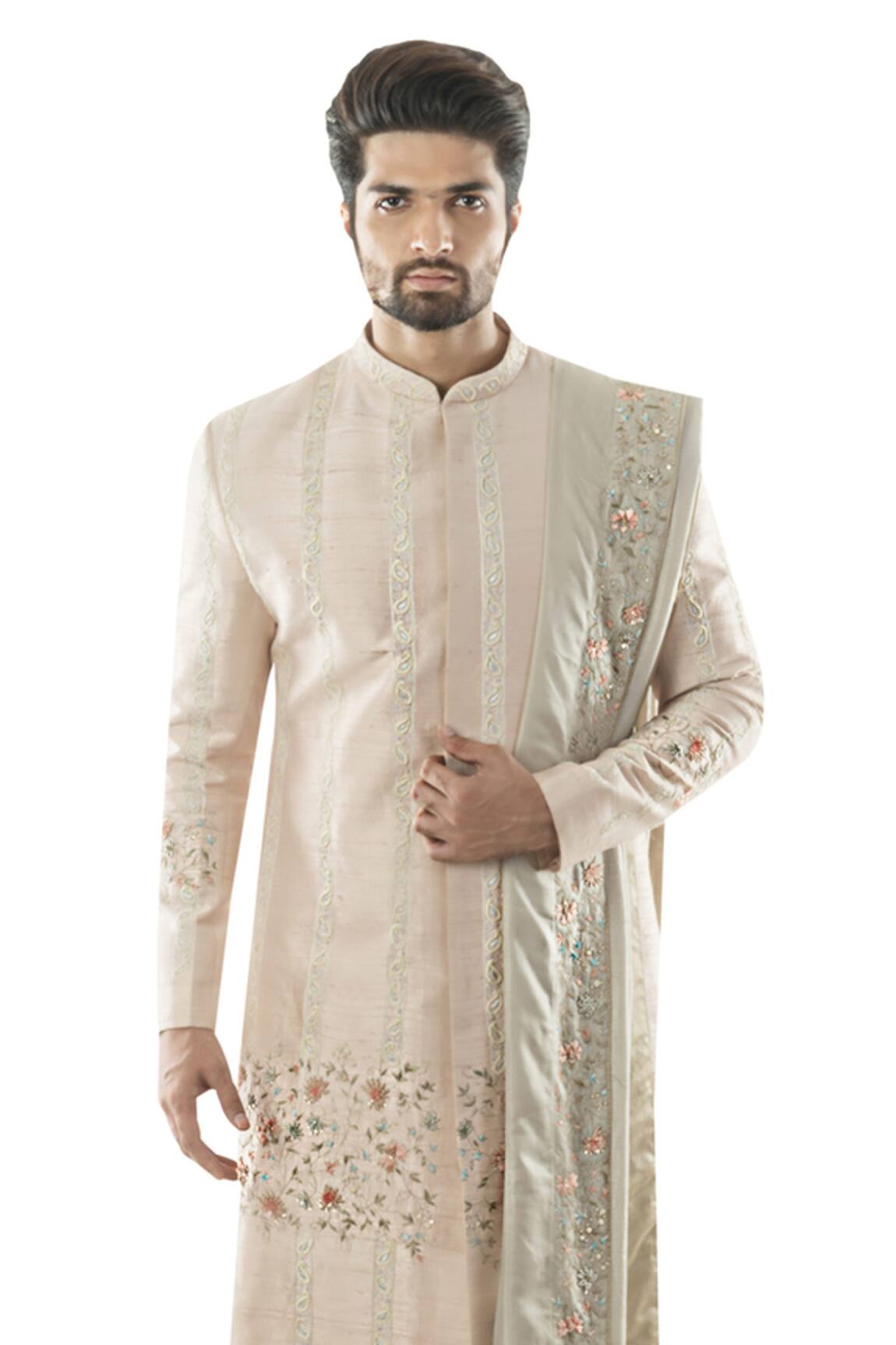 Smriti By Anju Agarwal Embroidered Sherwani Set