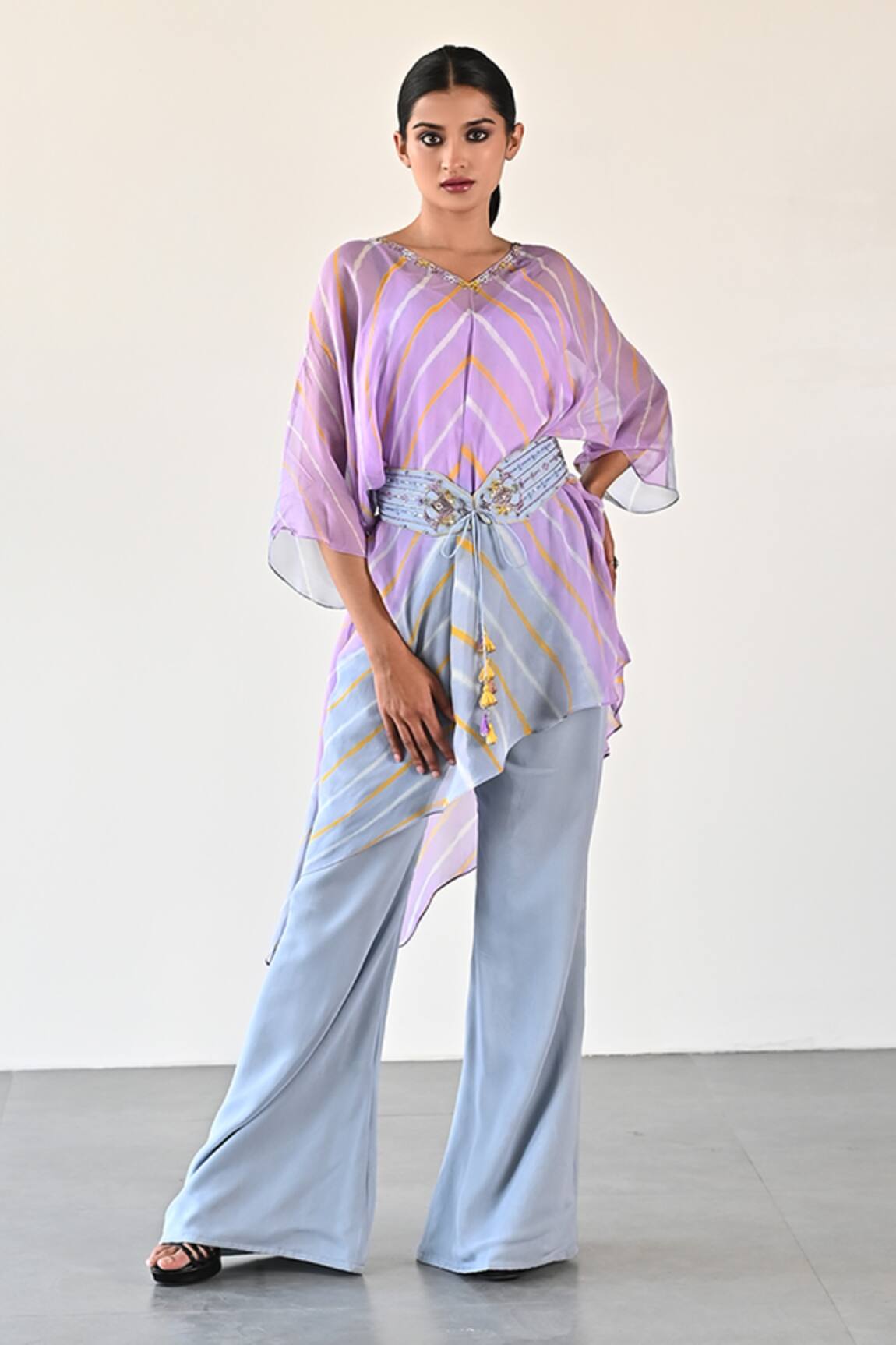 K-Anshika Chevron Pattern Top Pant Set 