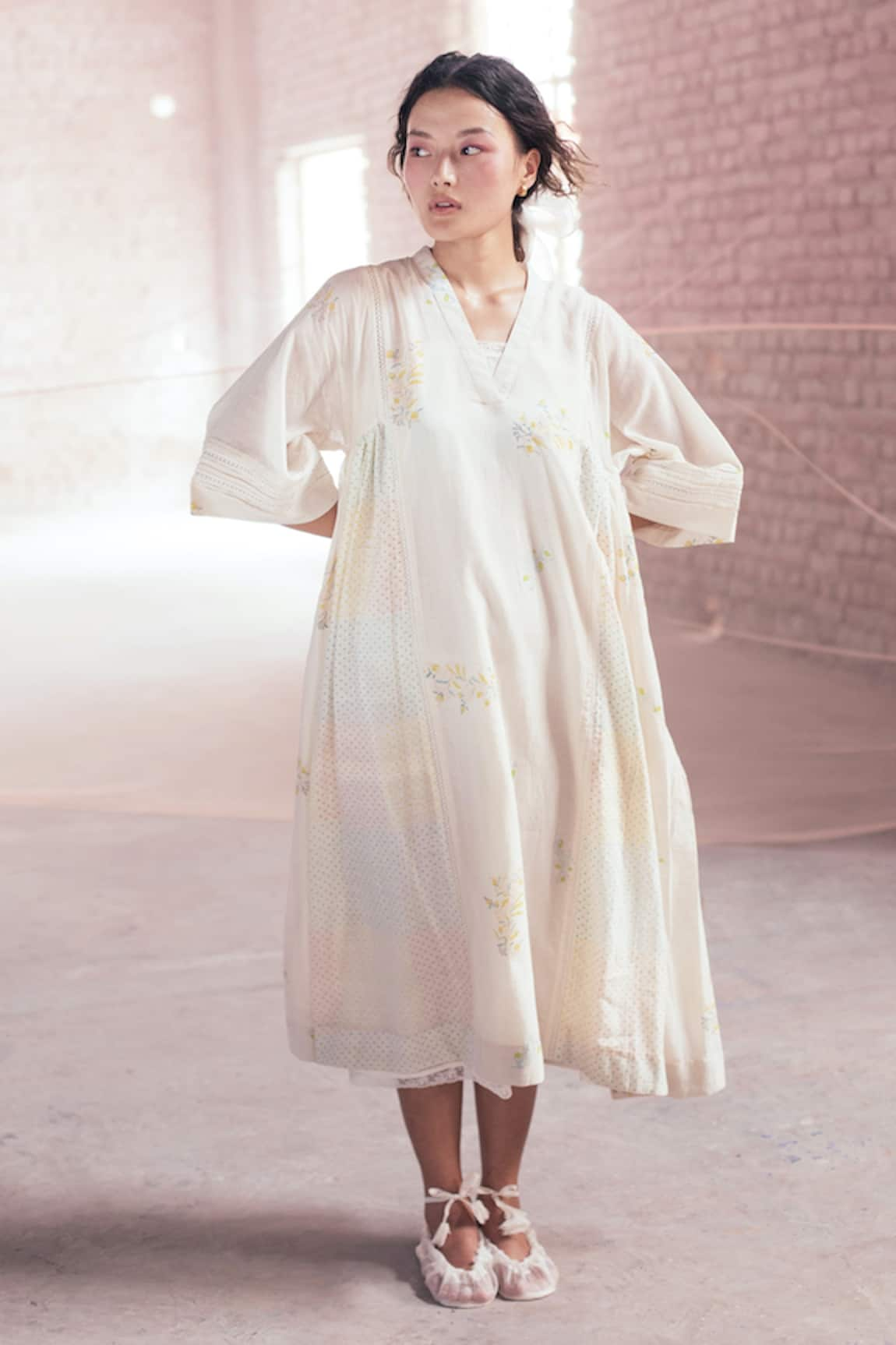 Itr by Khyati Pande Hummingbird Hand Block Printed A-Line Dress