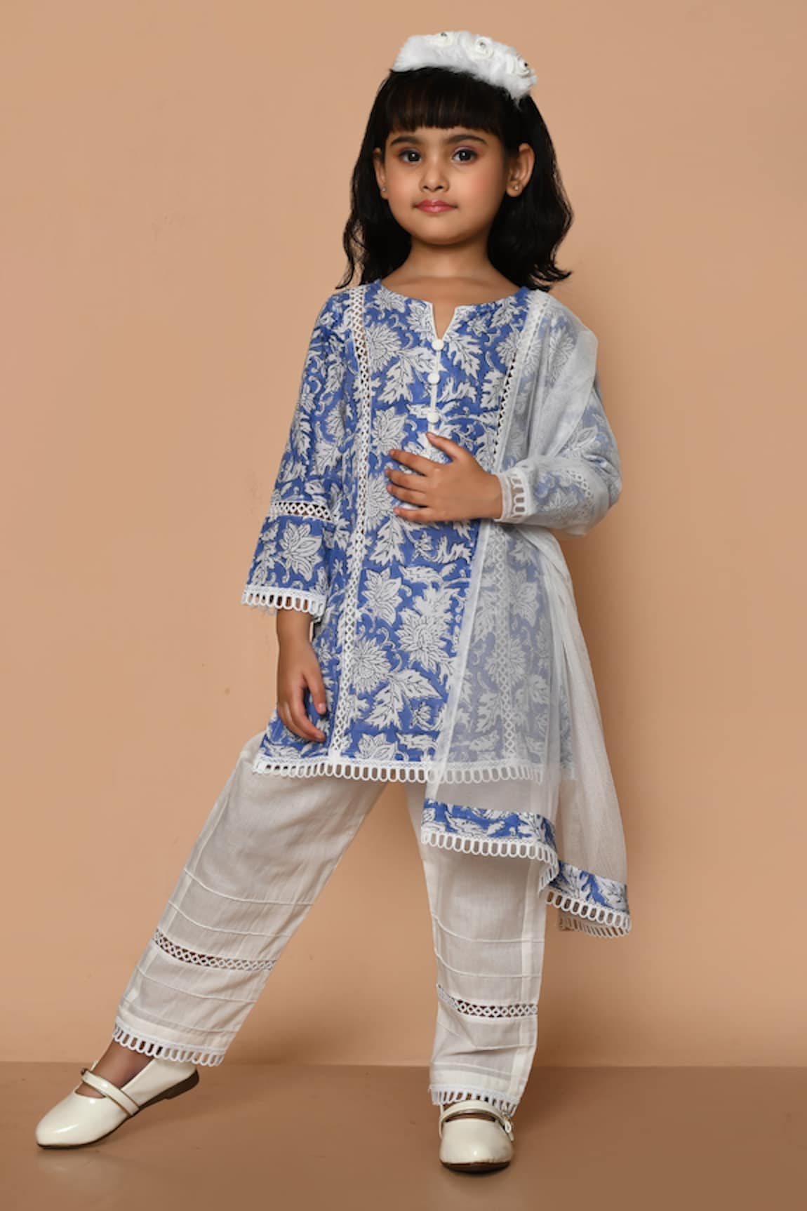 Pankhuri by Priyanka Garden Hand Block Print Kurta Set