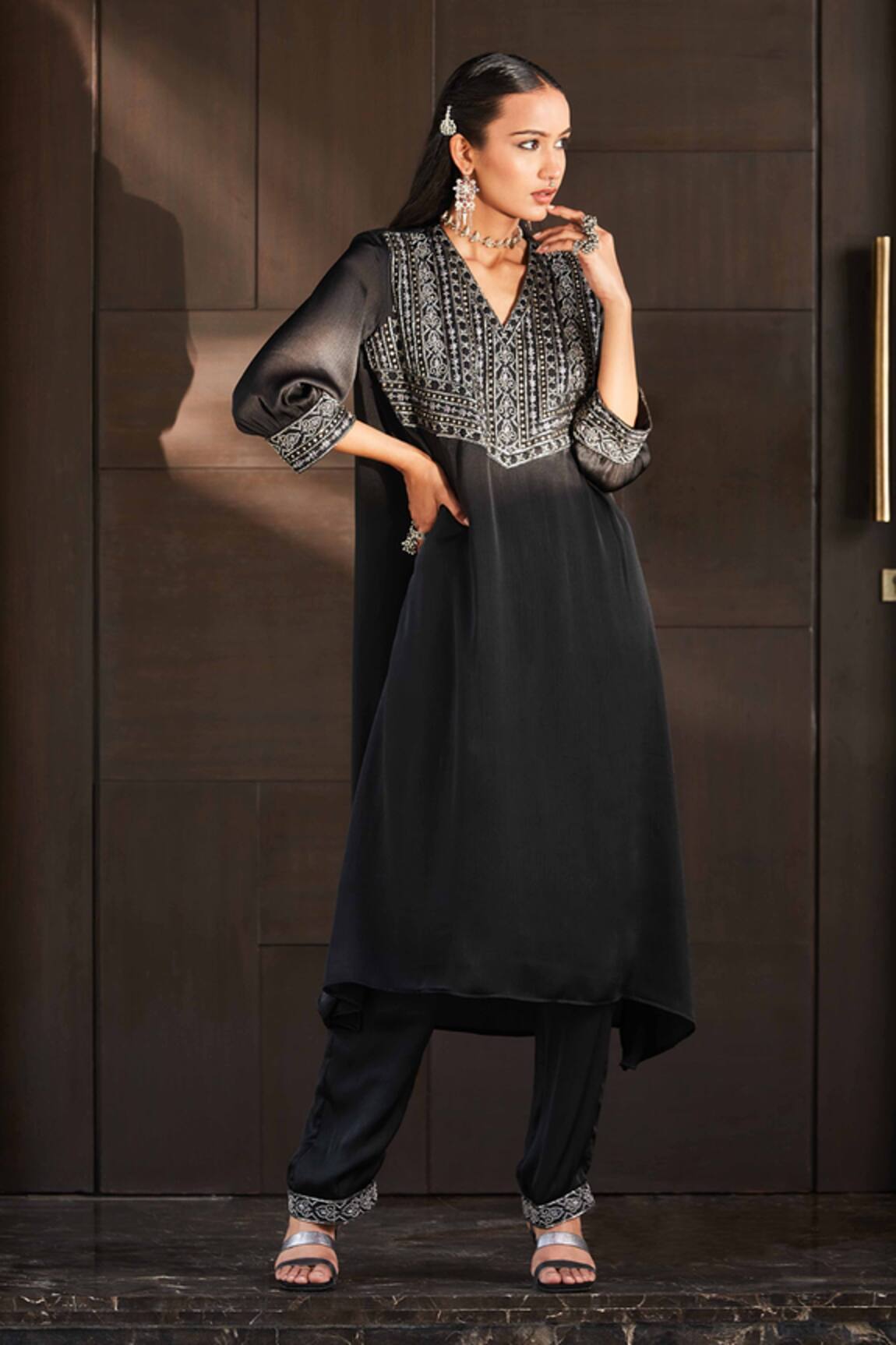 Bohame Mariam Hand Embroidered Kurta & Pant Set 