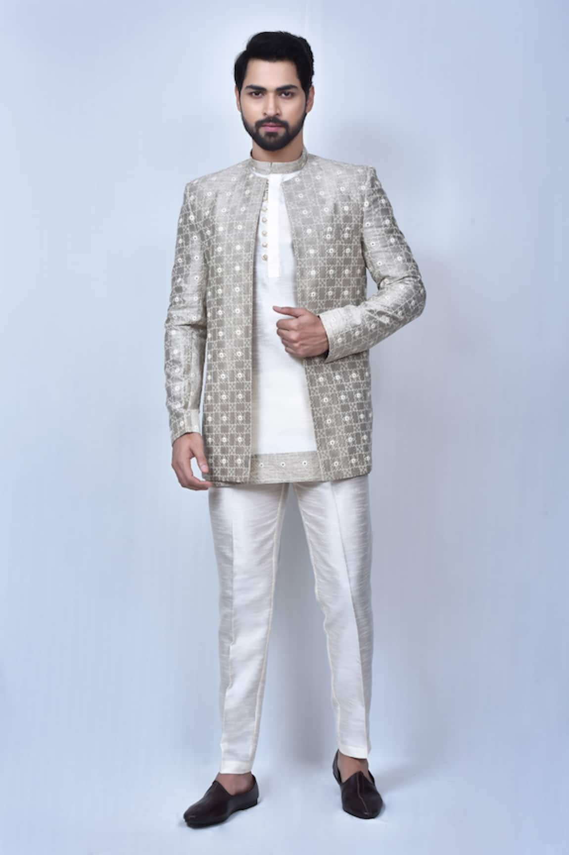 Khwaab by Sanjana Lakhani Embroidered Prince Coat & Short Kurta Set