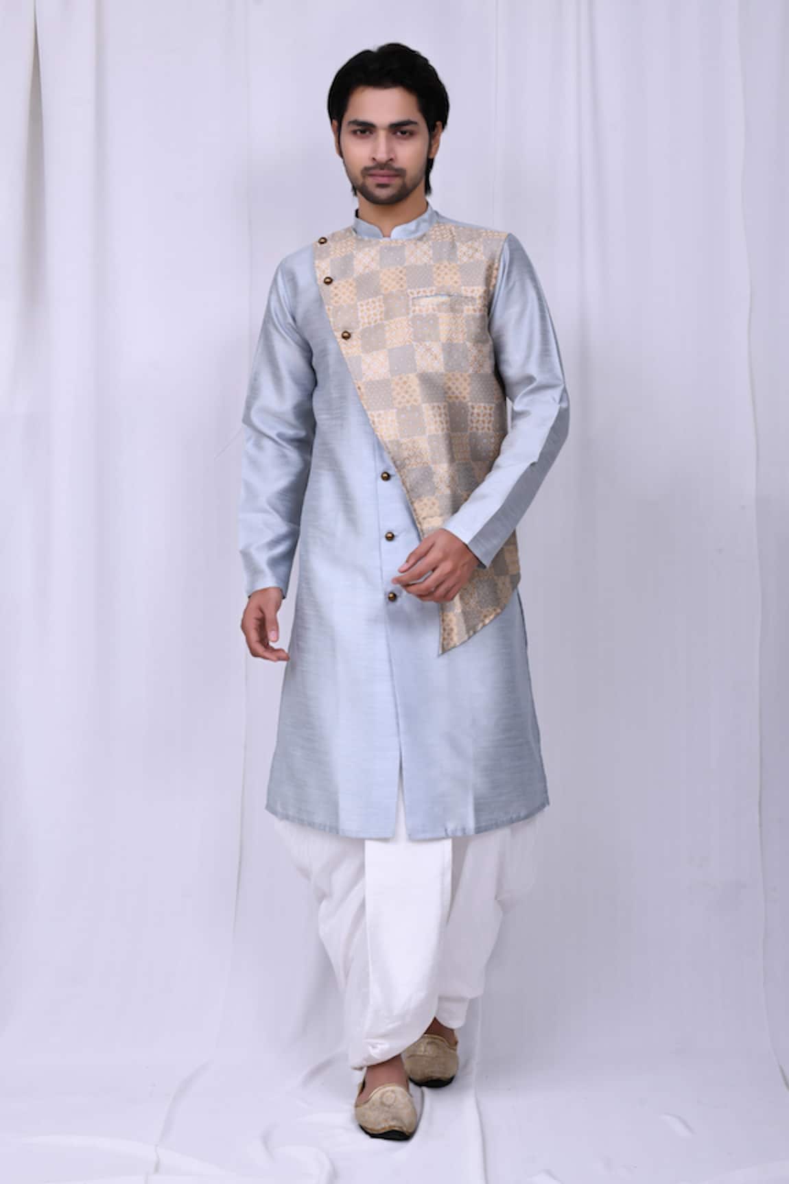 Arihant Rai Sinha Geometric Woven Panelled Kurta & Dhoti Pant Set