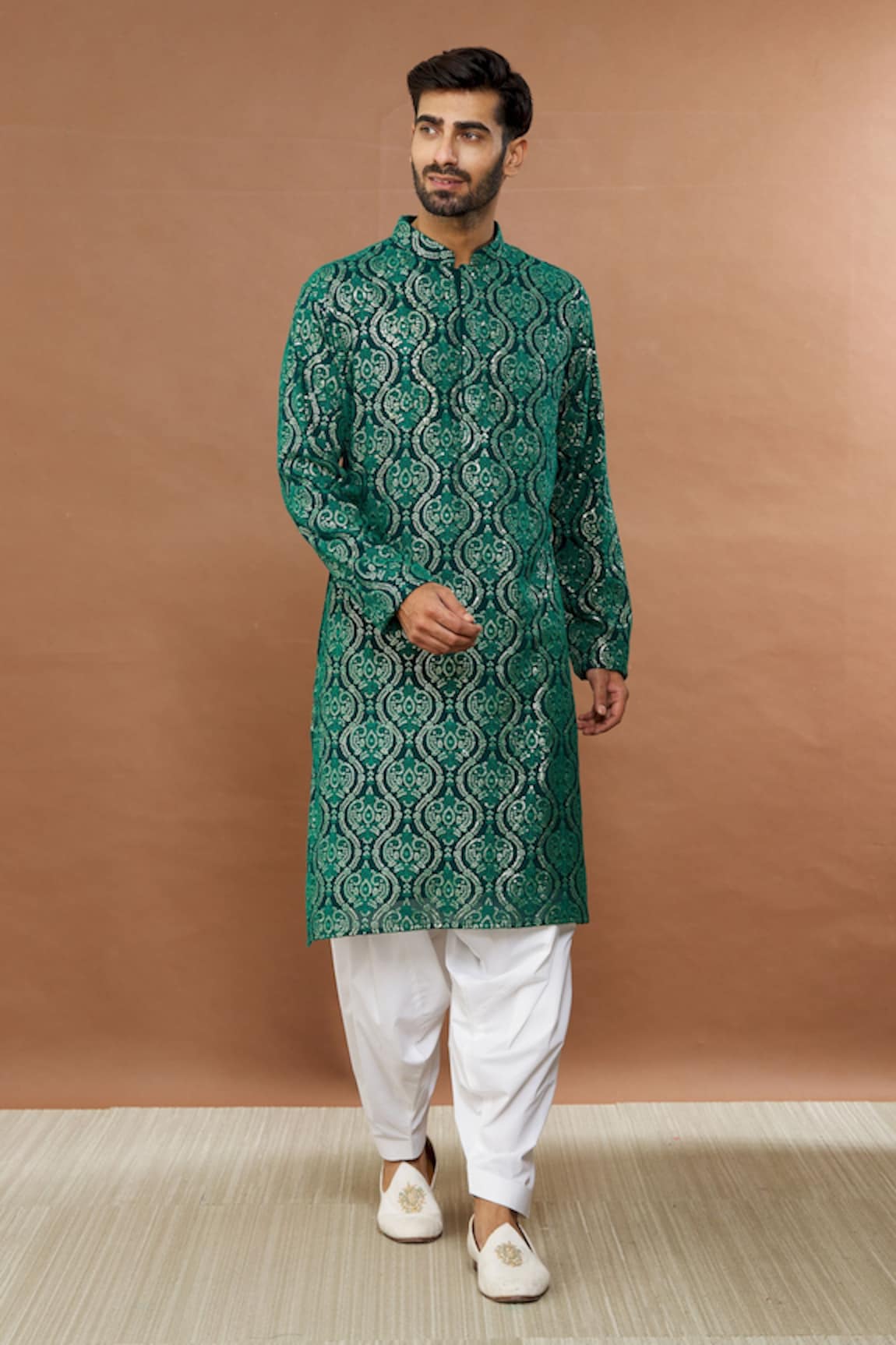 Aham-Vayam Mughalkaari Embroidered Kurta & Patiala Set