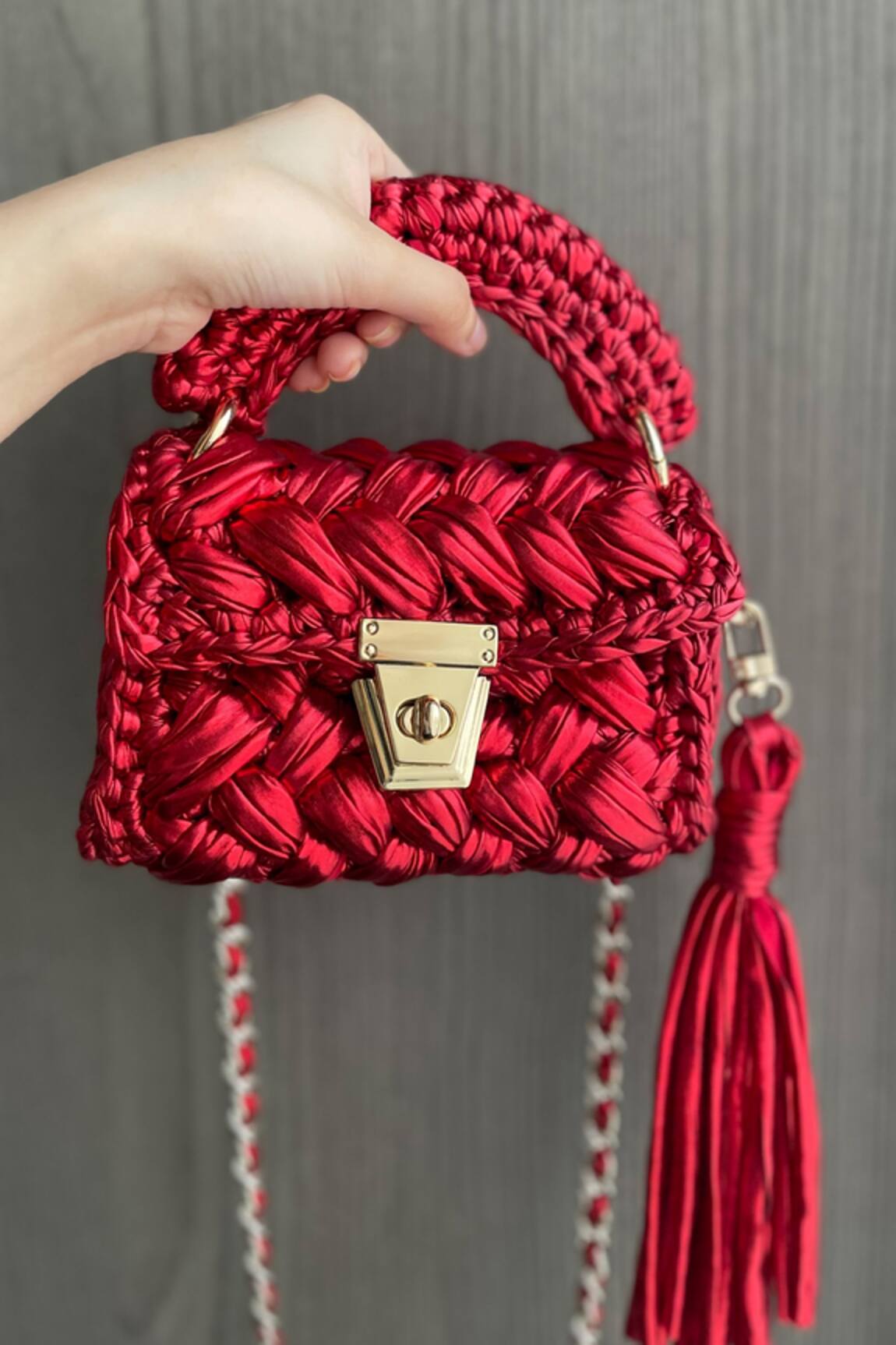 Bijit Braided Texture Metallic Sling Bag