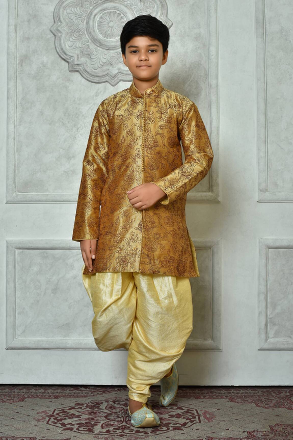 Petite Pomme Mandarin Collar Kurta & Patiala Pant Set 