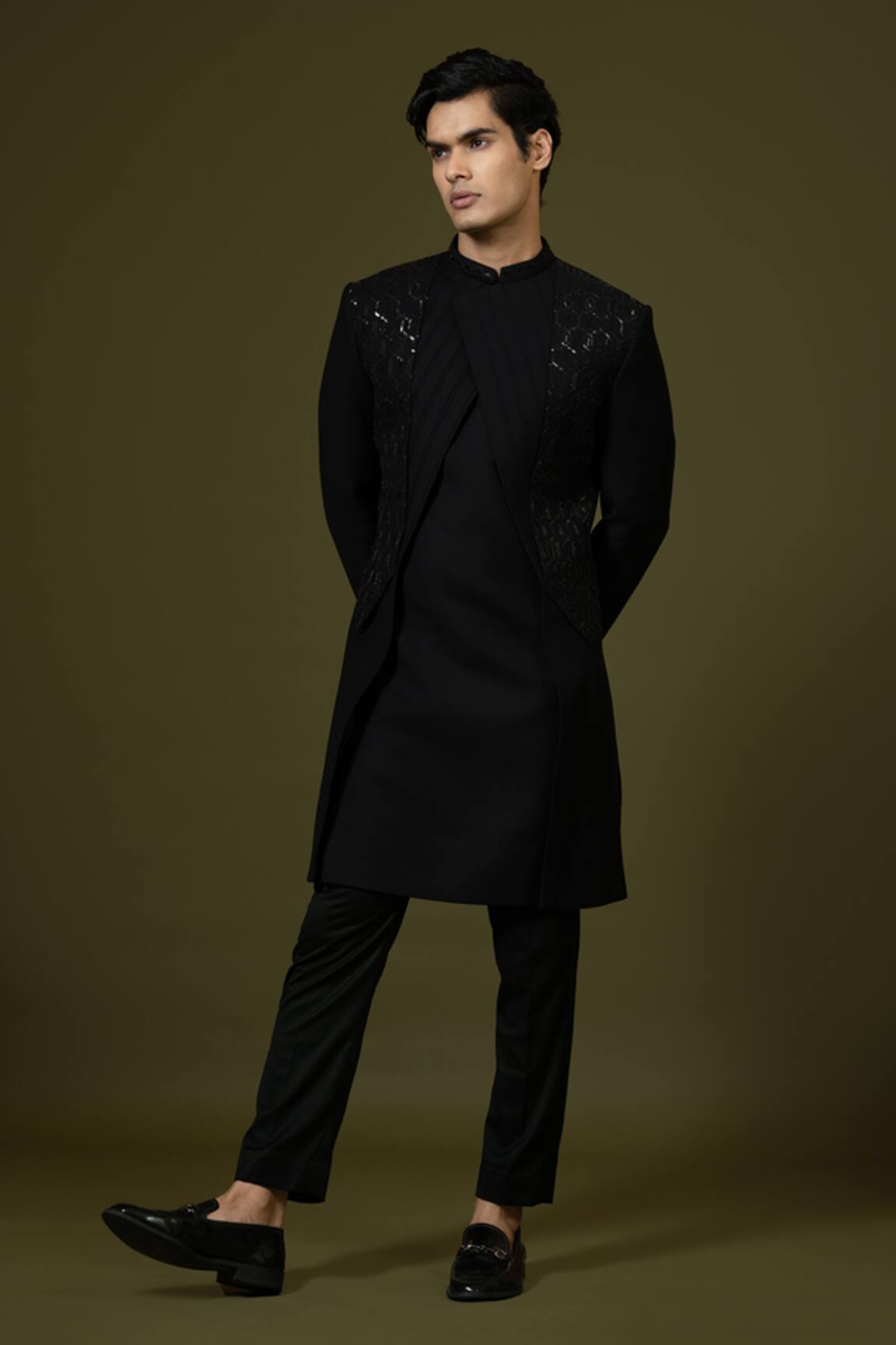 PAARSH Zardozi Embroidered Achkan Trouser Set