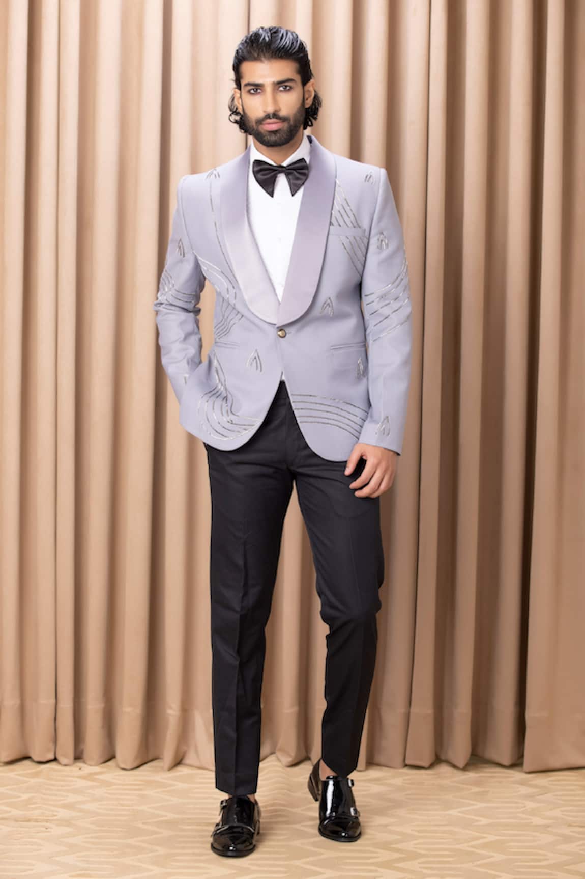 Ankit V Kapoor Hand Embroidered Tuxedo & Pant Set 