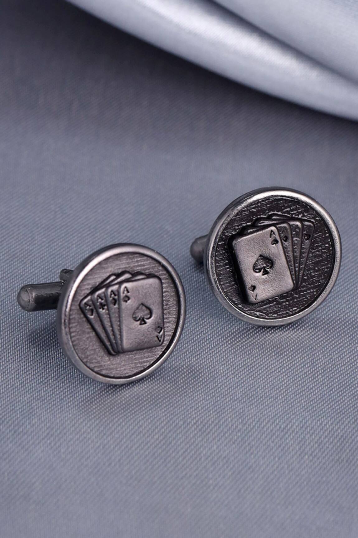 Cosa Nostraa Aces Rule Craved Brass Cufflinks