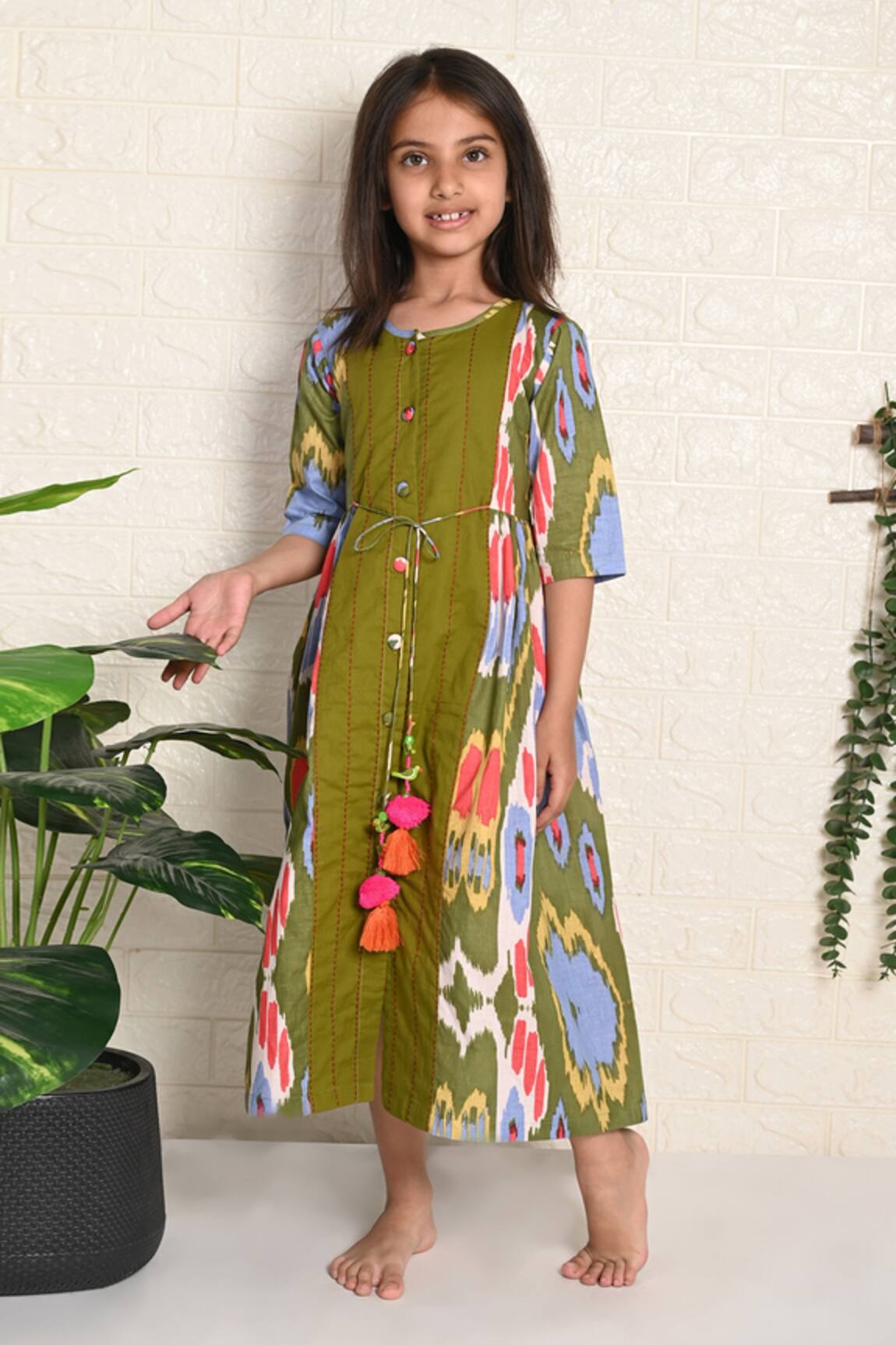 THE COTTON STAPLE Peasant Waist Tie Dress