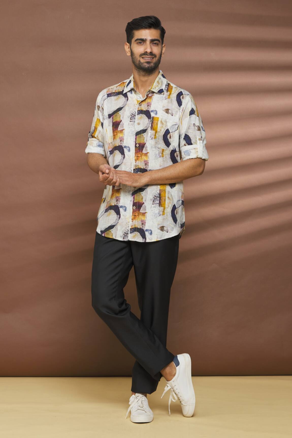 Linen Bloom Linen Oval Print Shirt