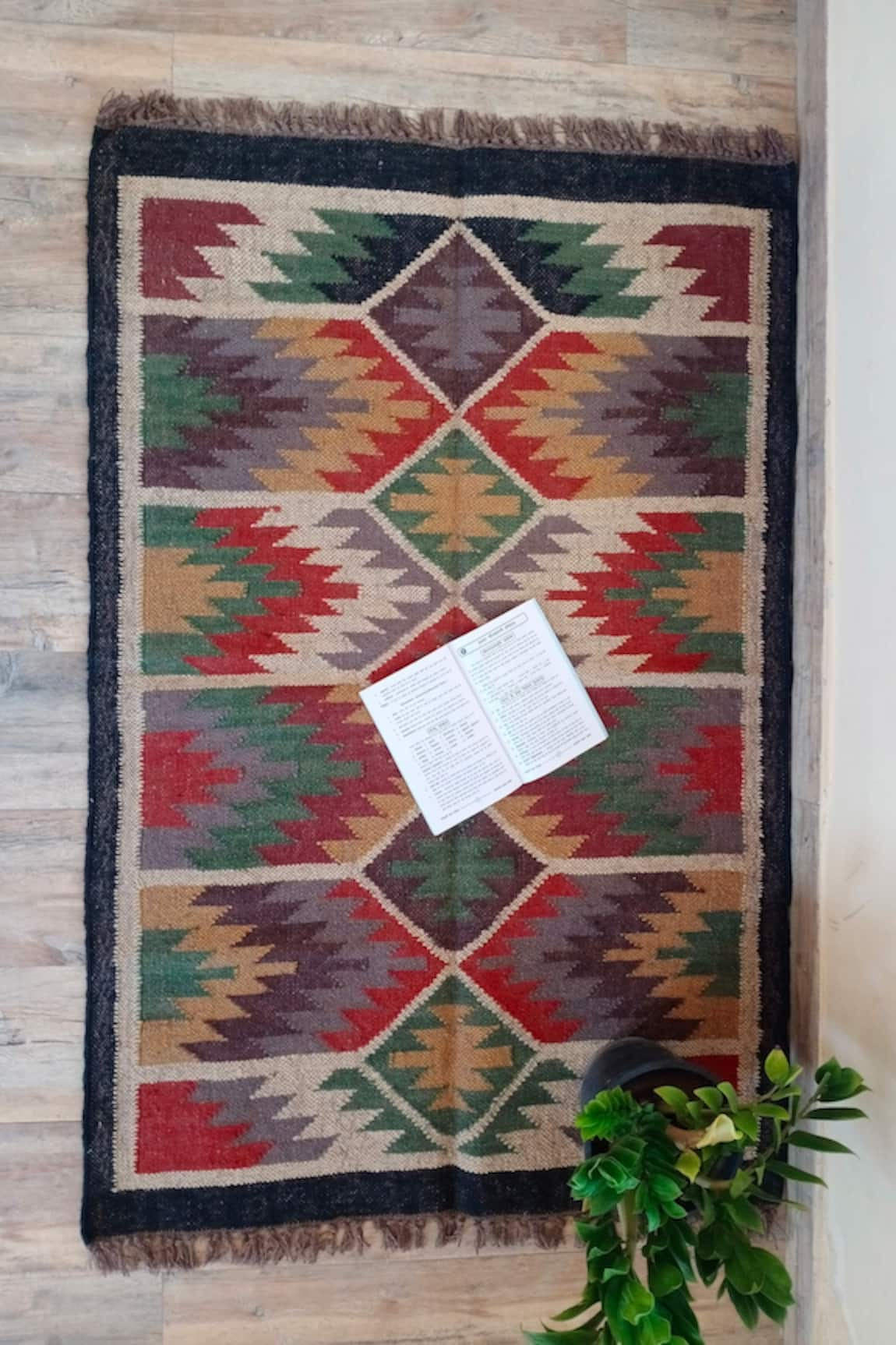 Nakshikathaa - Homeware Hand Woven Geometric Pattern Rug