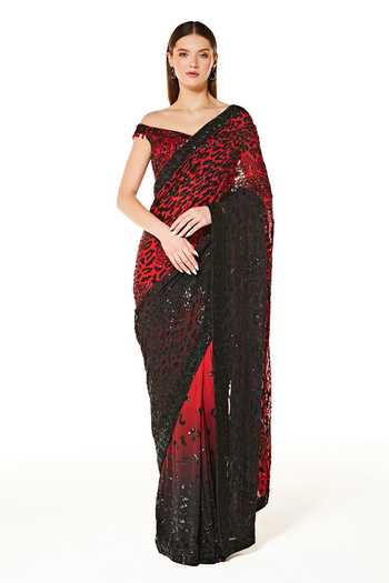 Rabani & Rakha Zaynab Shaded Saree With Embroidered Blouse 