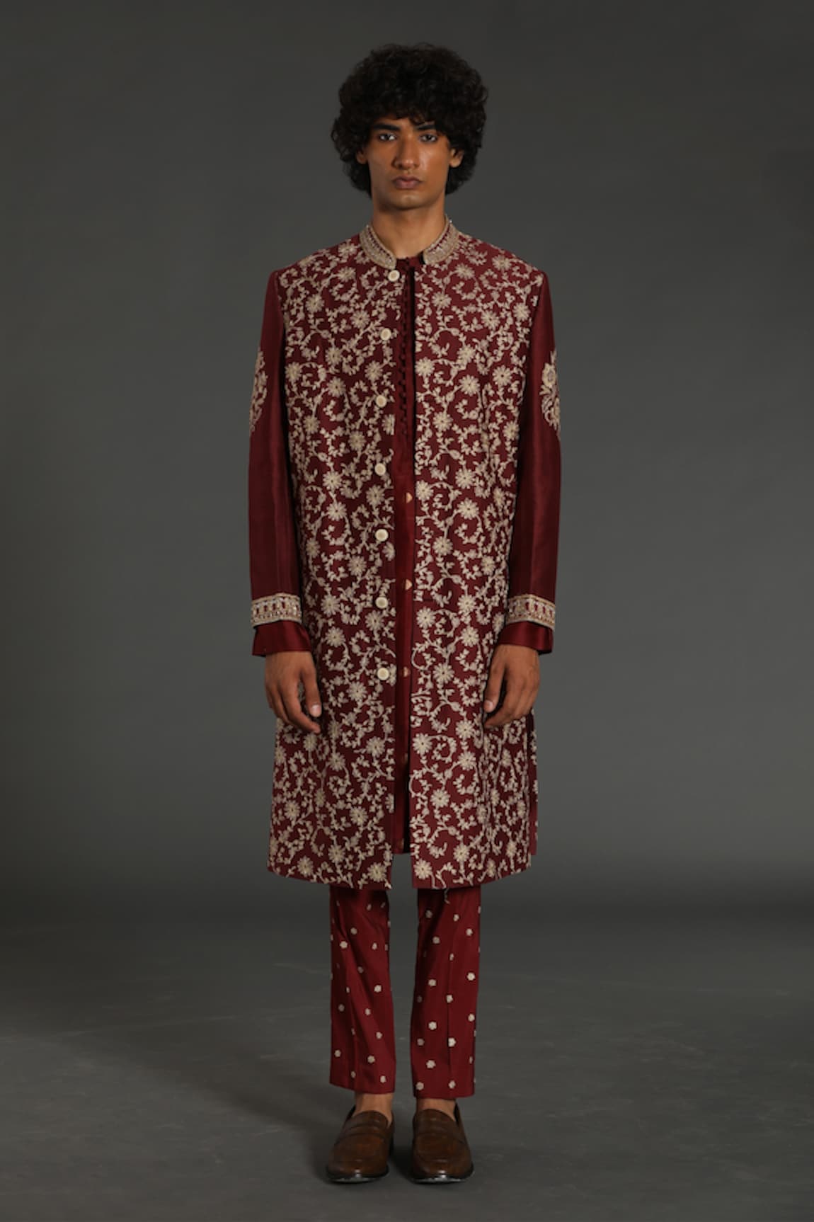 Rar Studio Aari Work Embroidered Sherwani Set