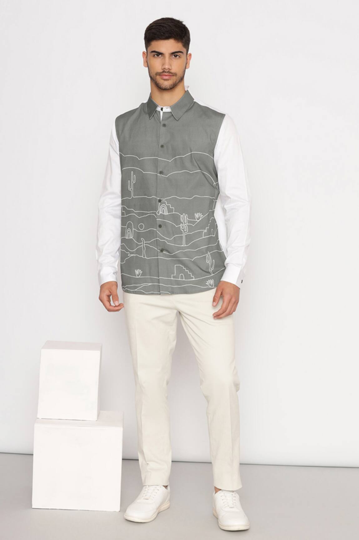Lacquer Embassy Lyon Abstract Print Shirt 