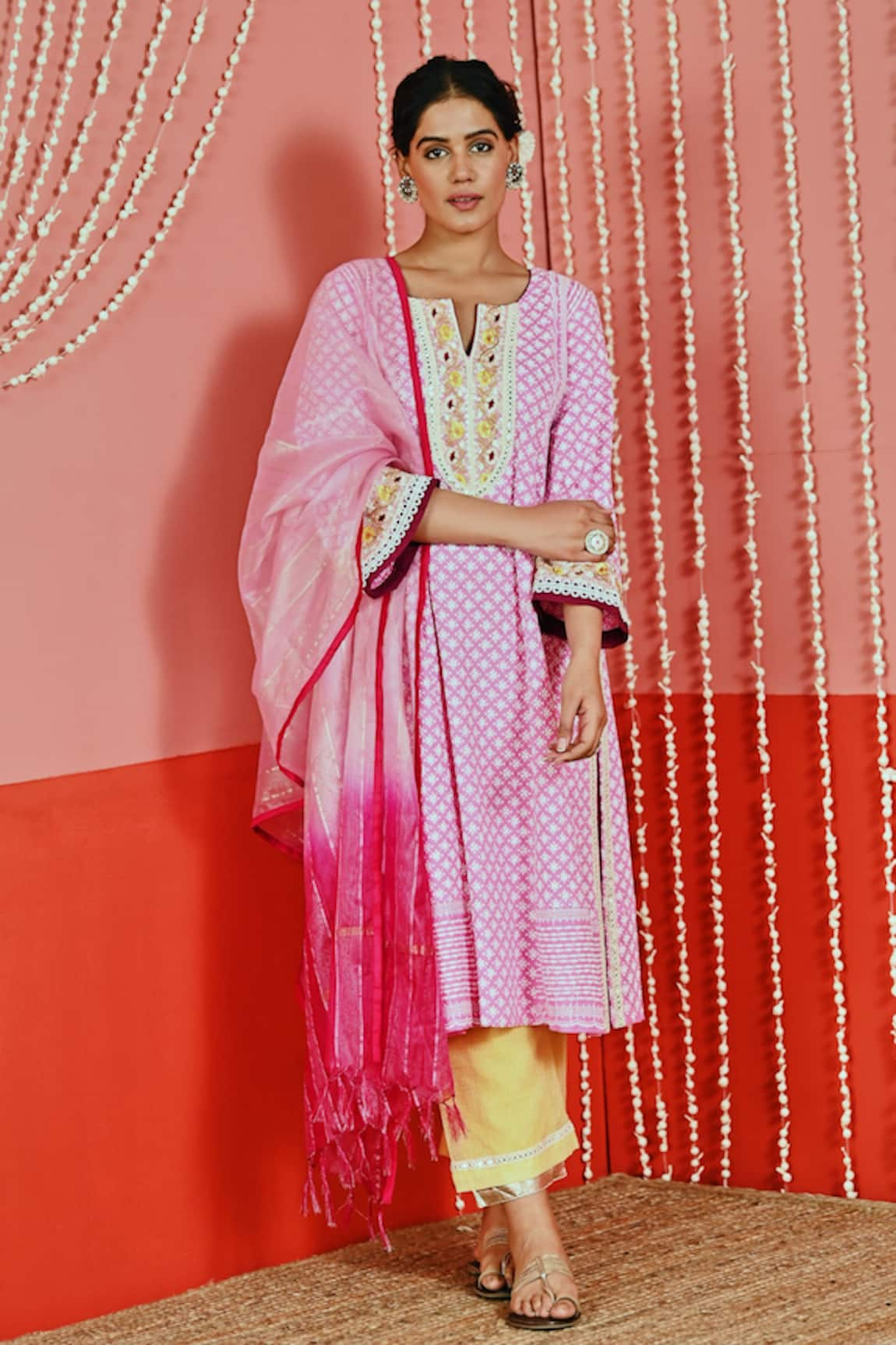 Myaara Cotton Thread Embroidered Kurta Set