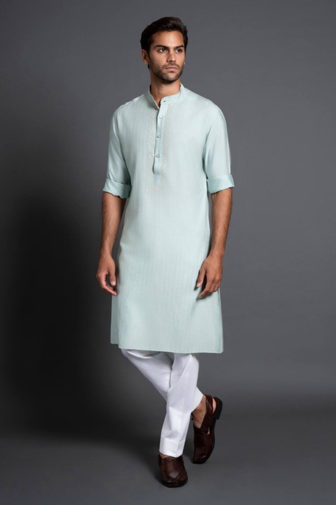 Raghavendra Rathore Jodhpur Silk Embroidered Kurta