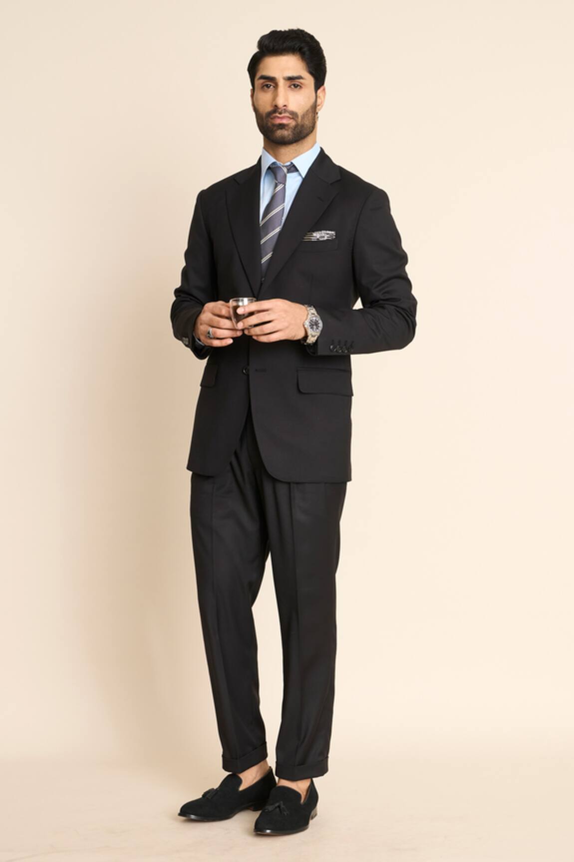 Gargee Designers Solid Blazer & Pant Set
