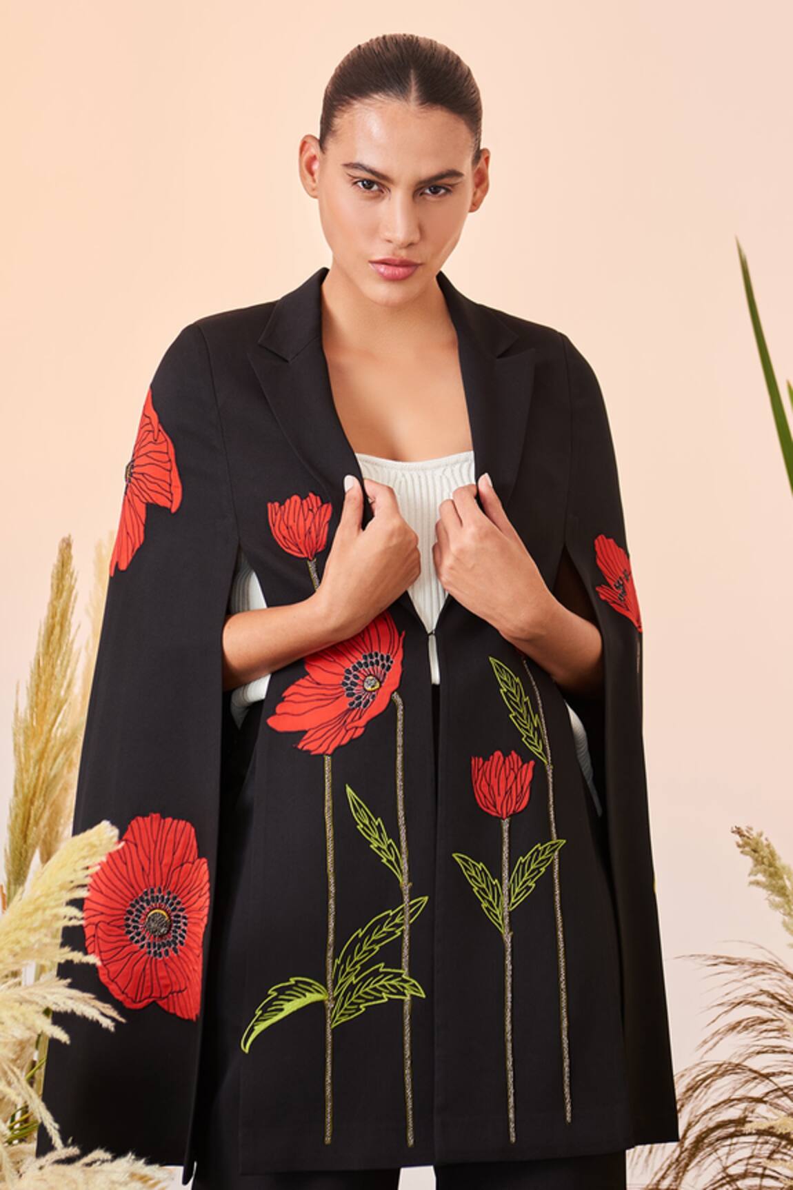 Shahin Mannan Poppy Long Cape 
