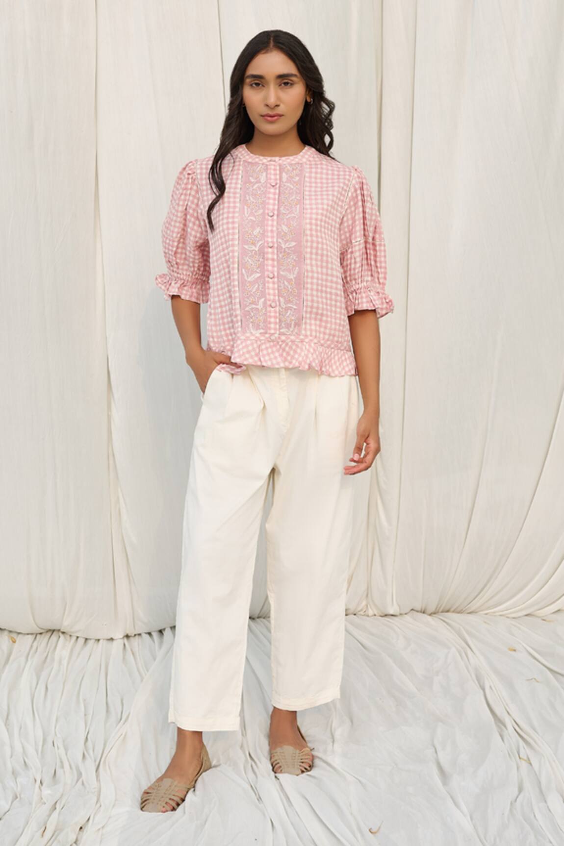 Ayaka Round Neck Printed Top