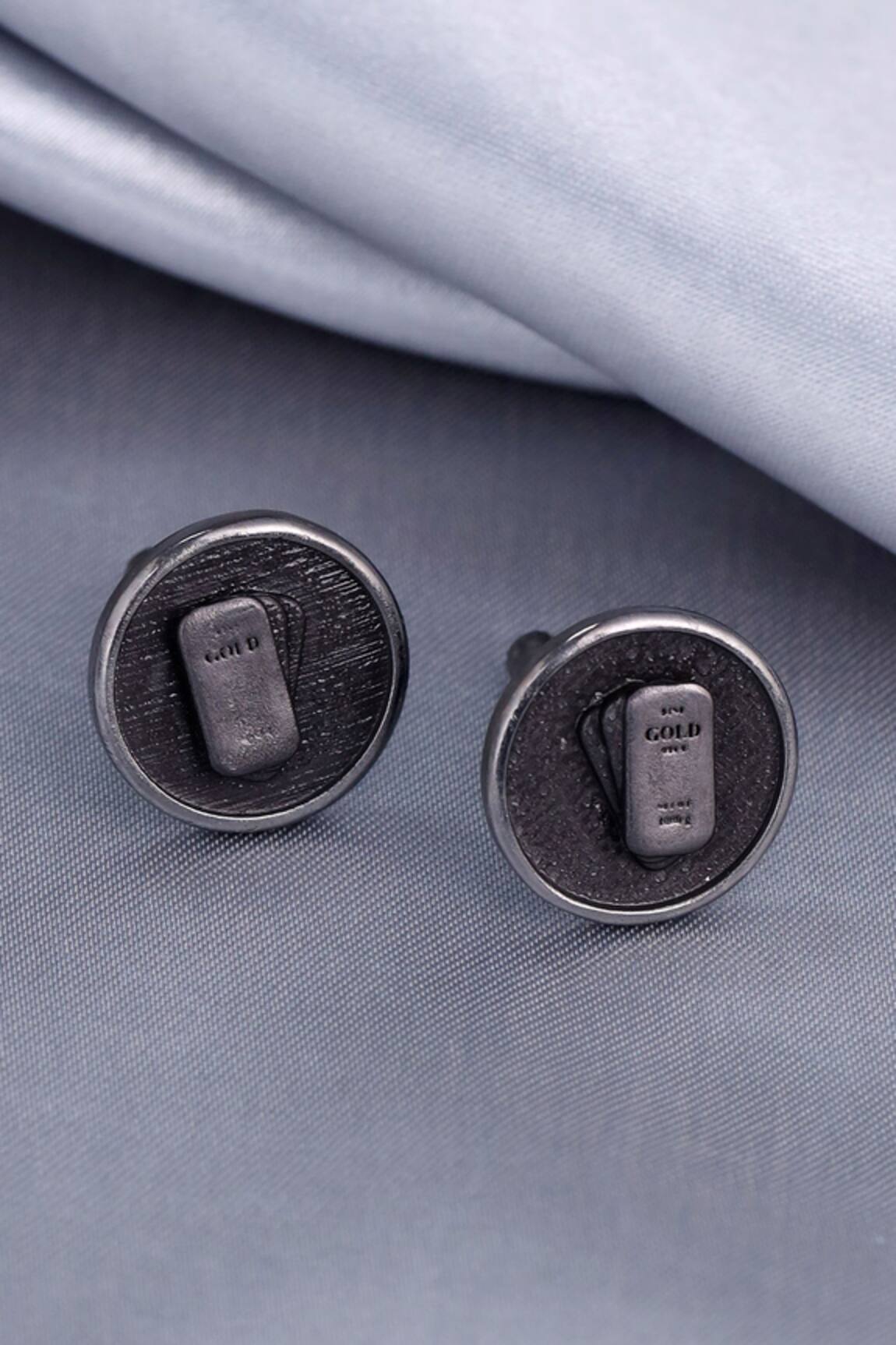 Cosa Nostraa Biscuit Carved Brass Cufflinks
