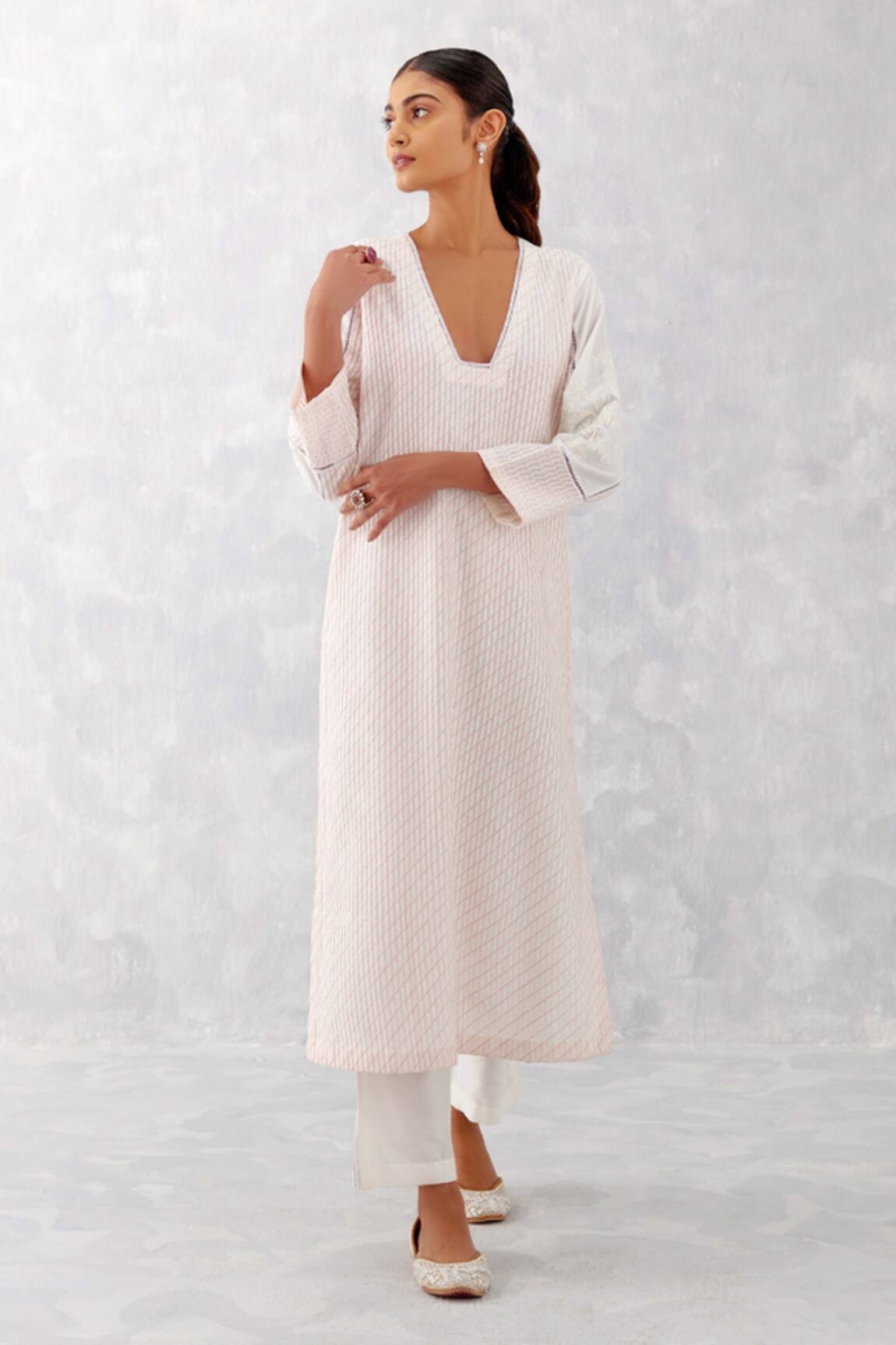 Devnaagri Pintucked Kurta Straight Pant Set