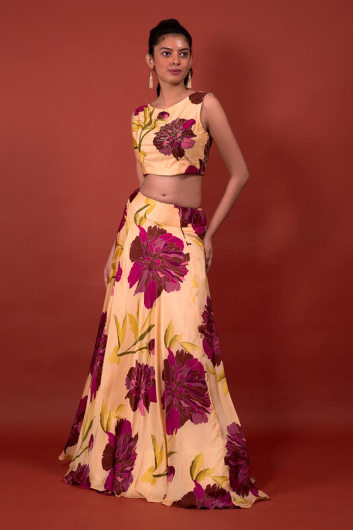 Rimi Nayak Chrysanthemum Flower Print Blouse 