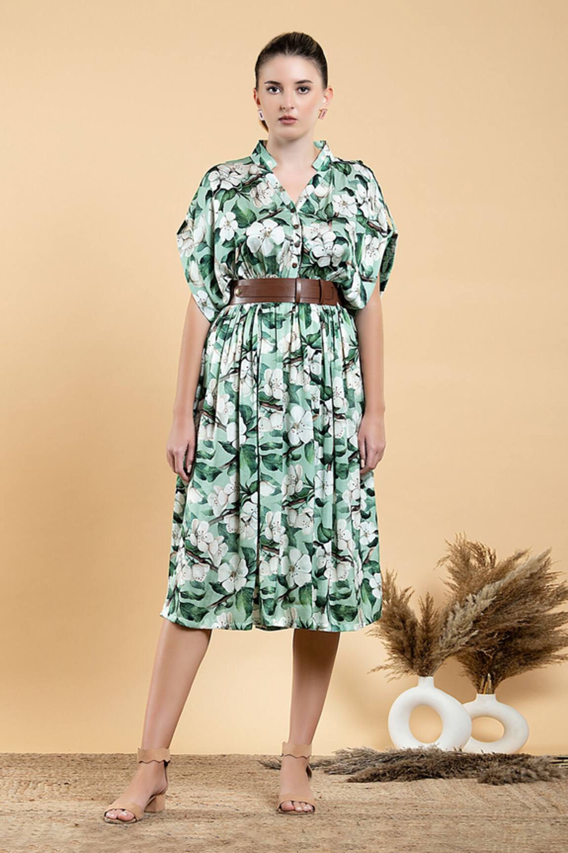 Divi By Sonal Khandelwal Wild Apple Print Kimono Dress