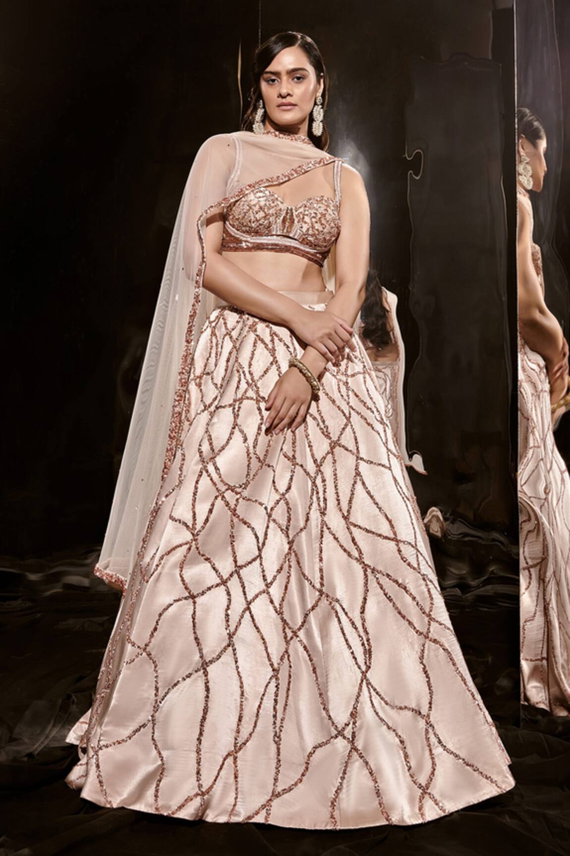 Masumi Mewawalla Checkered Pattern Lehenga Set