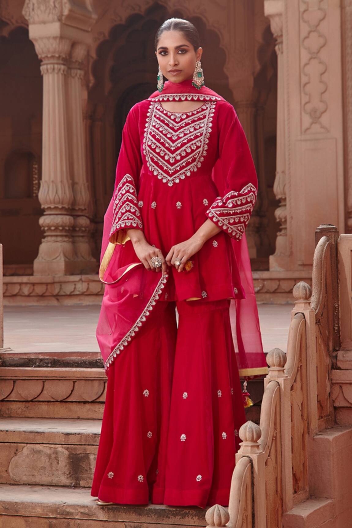Ajiesh Oberoi Kalidar Kurta Gharara Set 