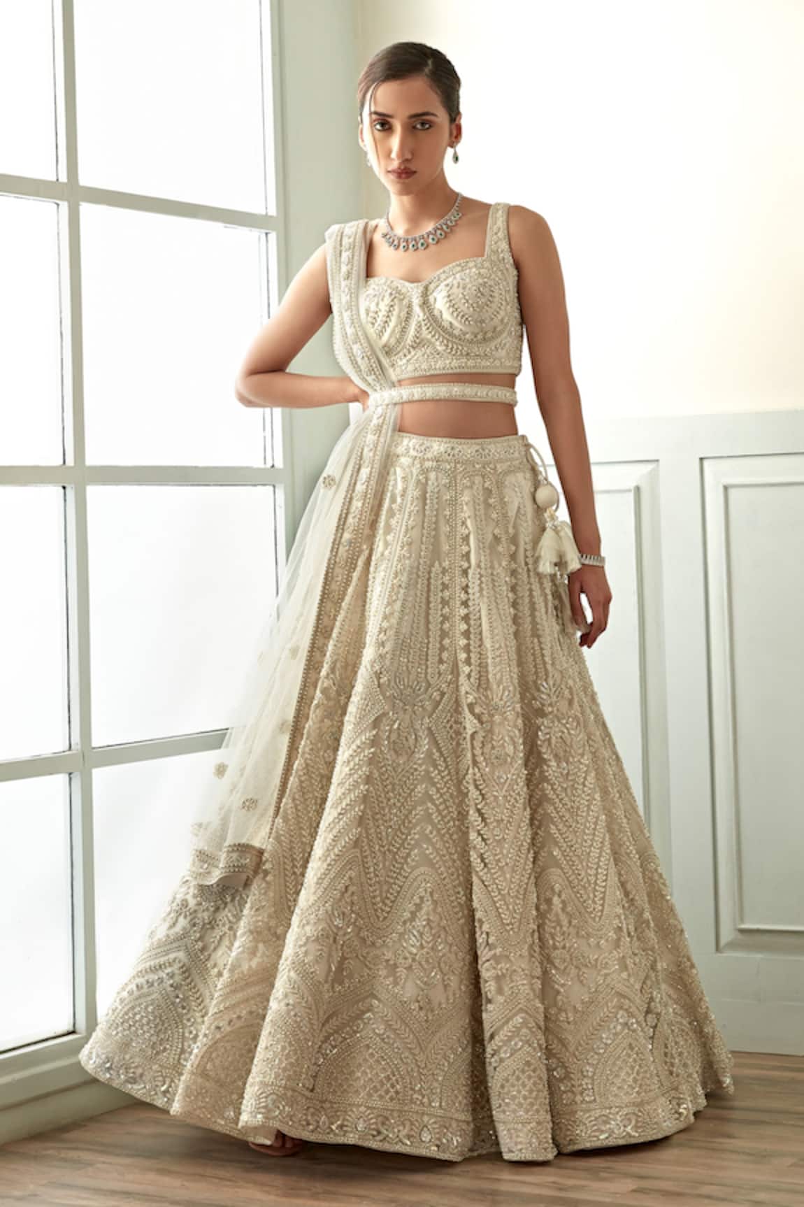 Studio Iris India Aziz Pearl Embroidered Lehenga Set