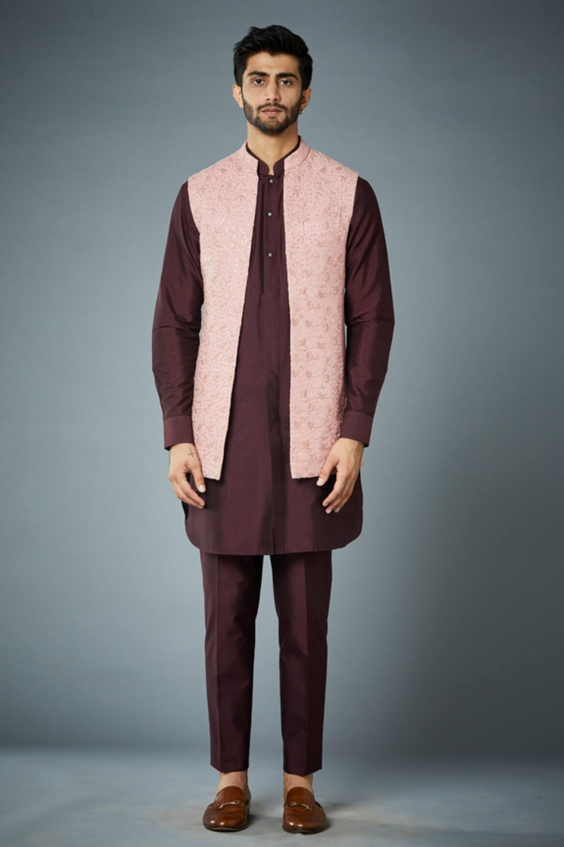 Gargee Designers Floral Sequin Embroidered Bundi Set