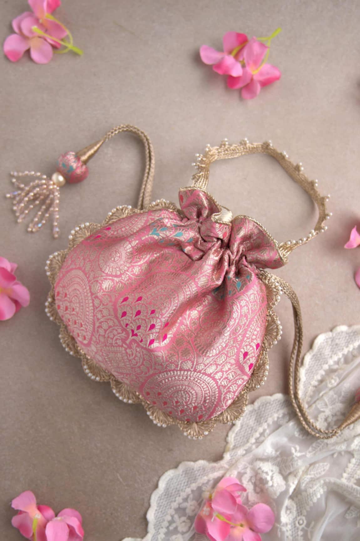 Amyra Kashi Banarasi Potli Bag