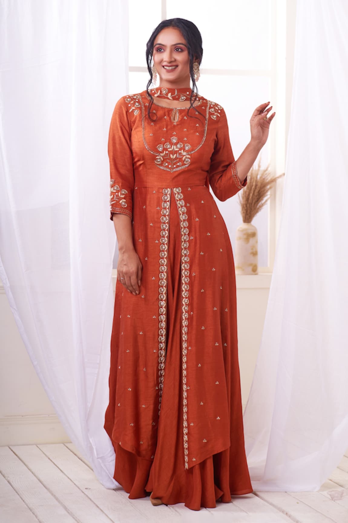 Geetika Jain Hand Embroidered Anarkali With Dupatta