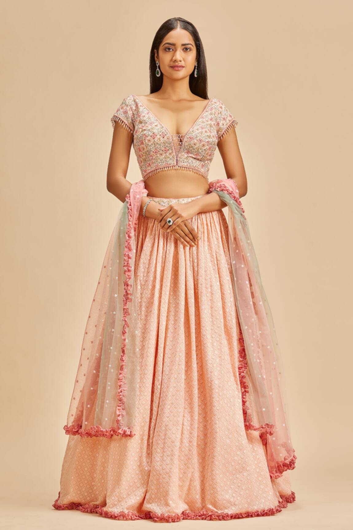 Nitika Gujral Checkered Pattern Lehenga Set