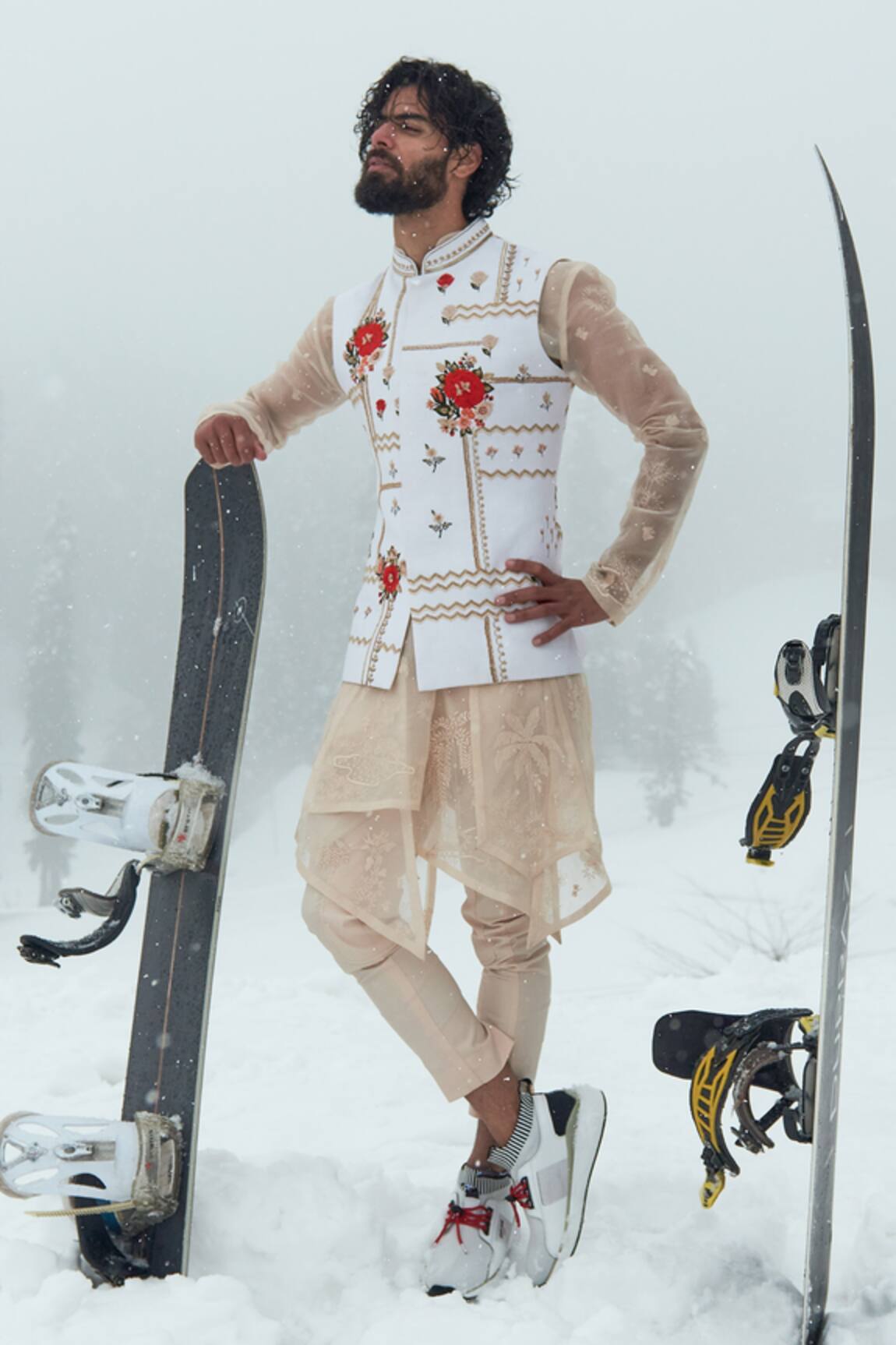 Sahil Kochhar Floral Embroidered Nehru Jacket 