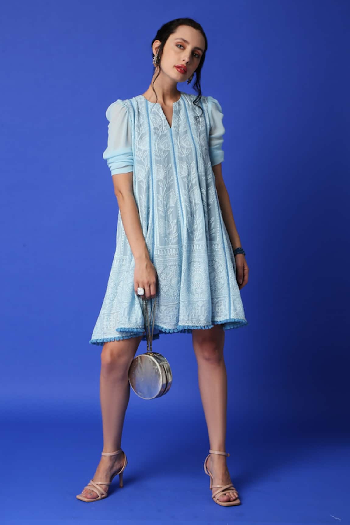 MONK & MEI BY SONIA ANAND Chikankari Embroidered Kurta  