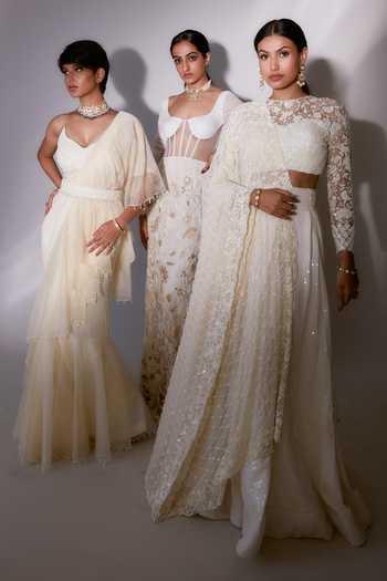 Premya By Manishii Garden Embroidered Blouse Skirt Set