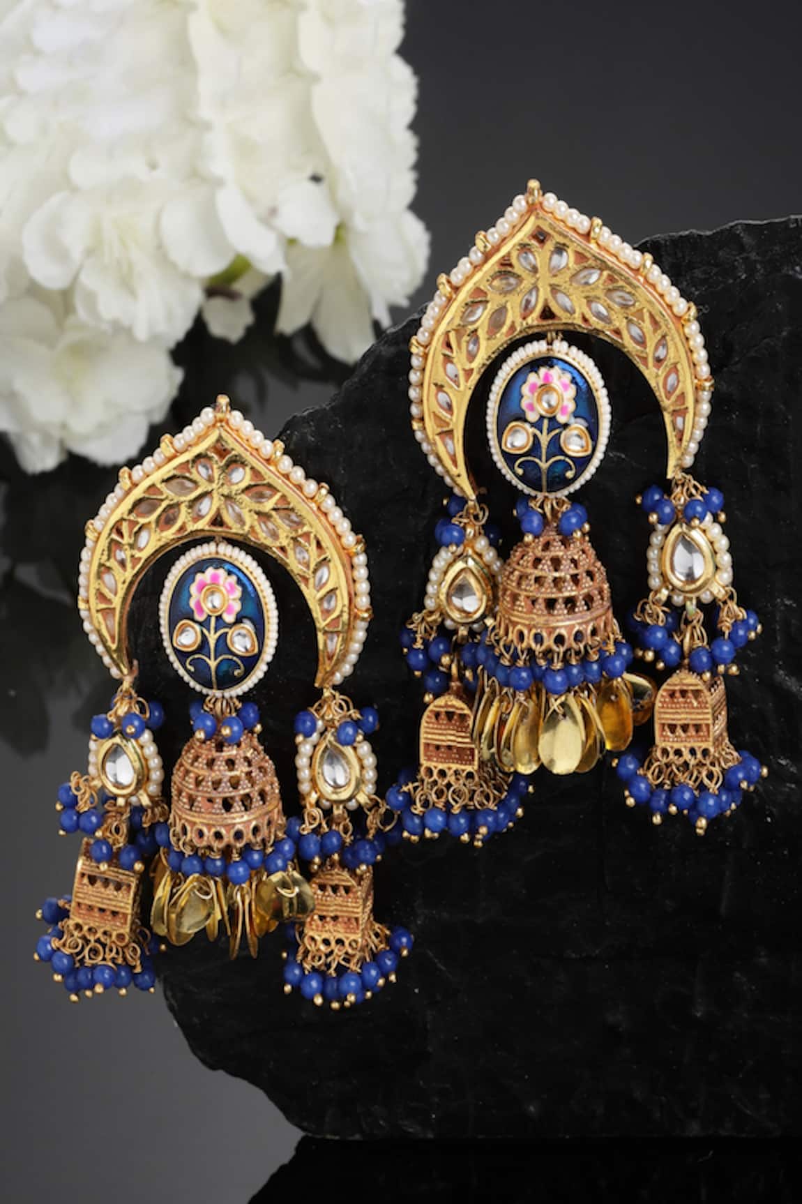 Dugran By Dugristyle Embellished Kundan Multi Jhumkas