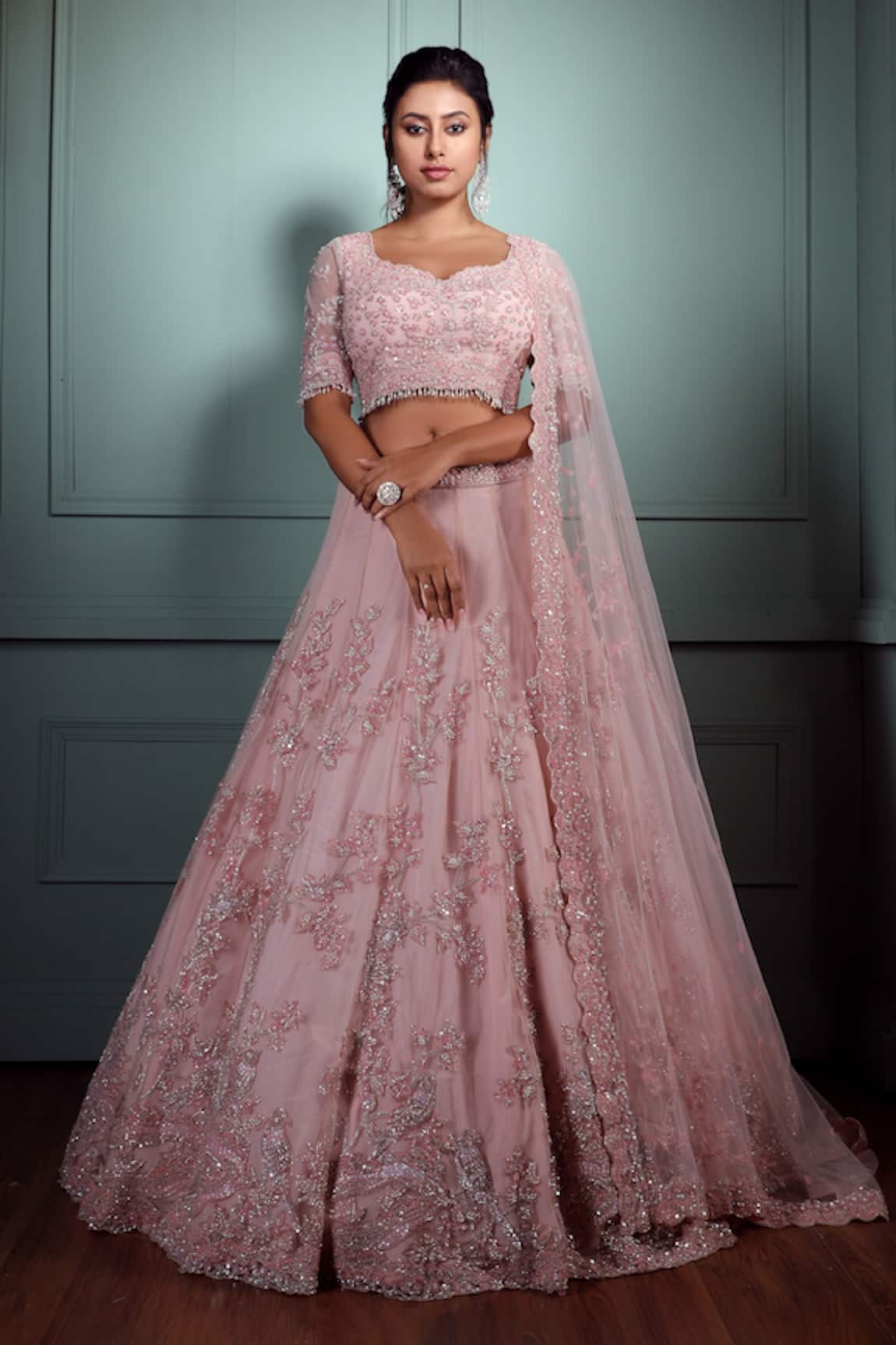 Pallavi Poddar Pakhi Sequin Embellished Bridal Lehenga Set