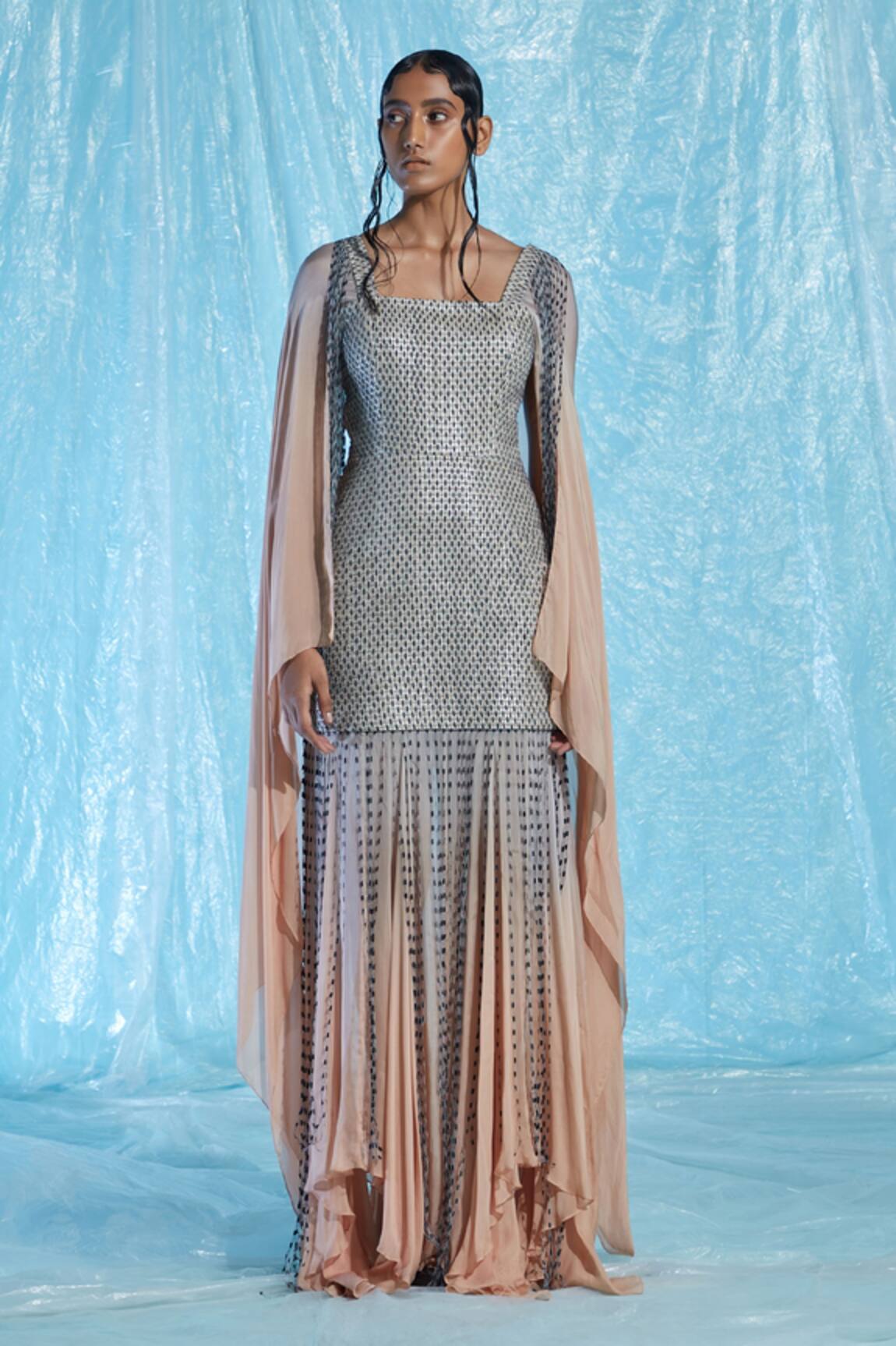 Akhl Silk-Raffia Structured Dress 